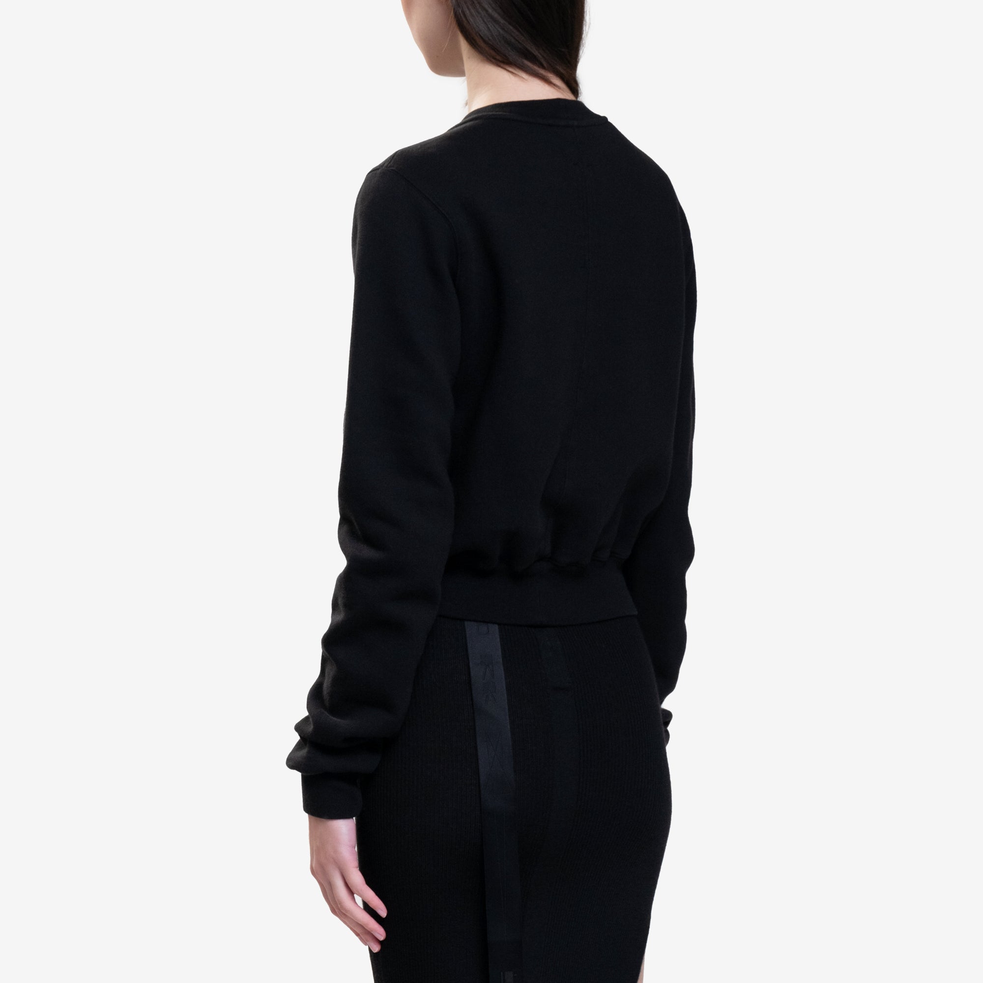 Rick Owens DRKSHDW Womens Cropped Sweatshirt Black - 4