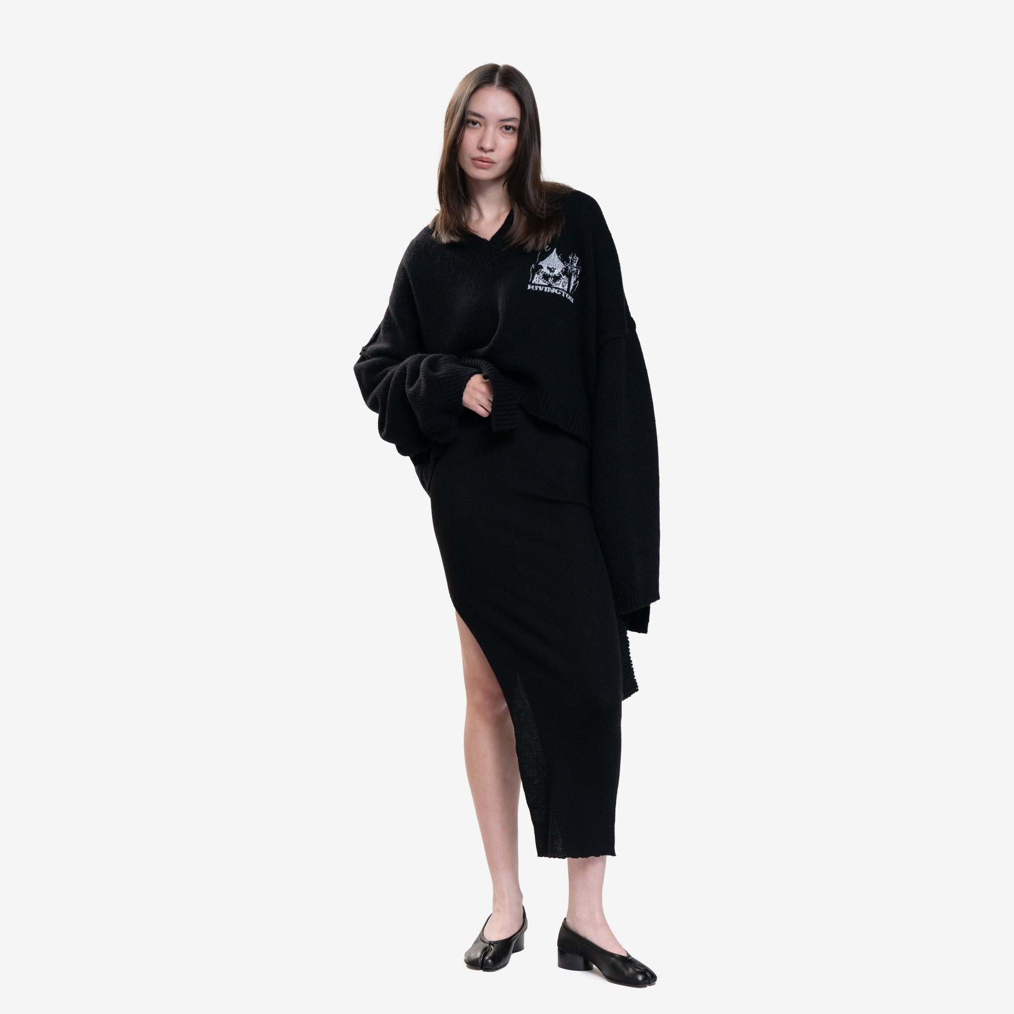 RRR123 Penta Cropped Sweater Black - 5