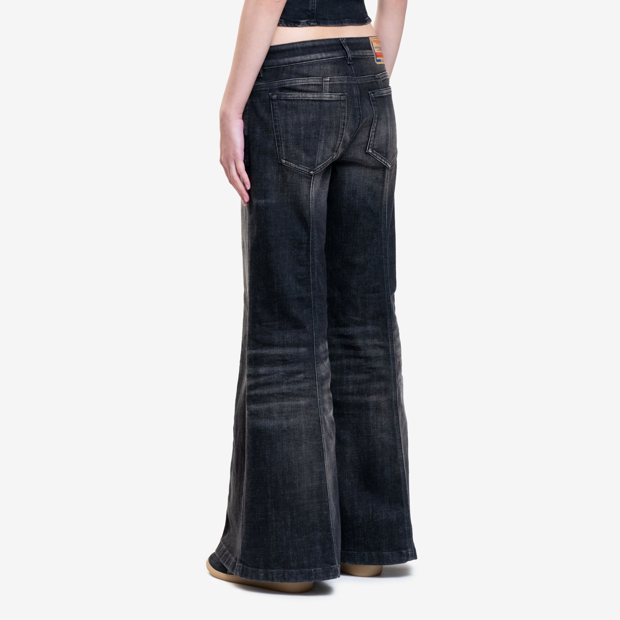 DIESEL Womens AKII Flare Jeans Black - 5