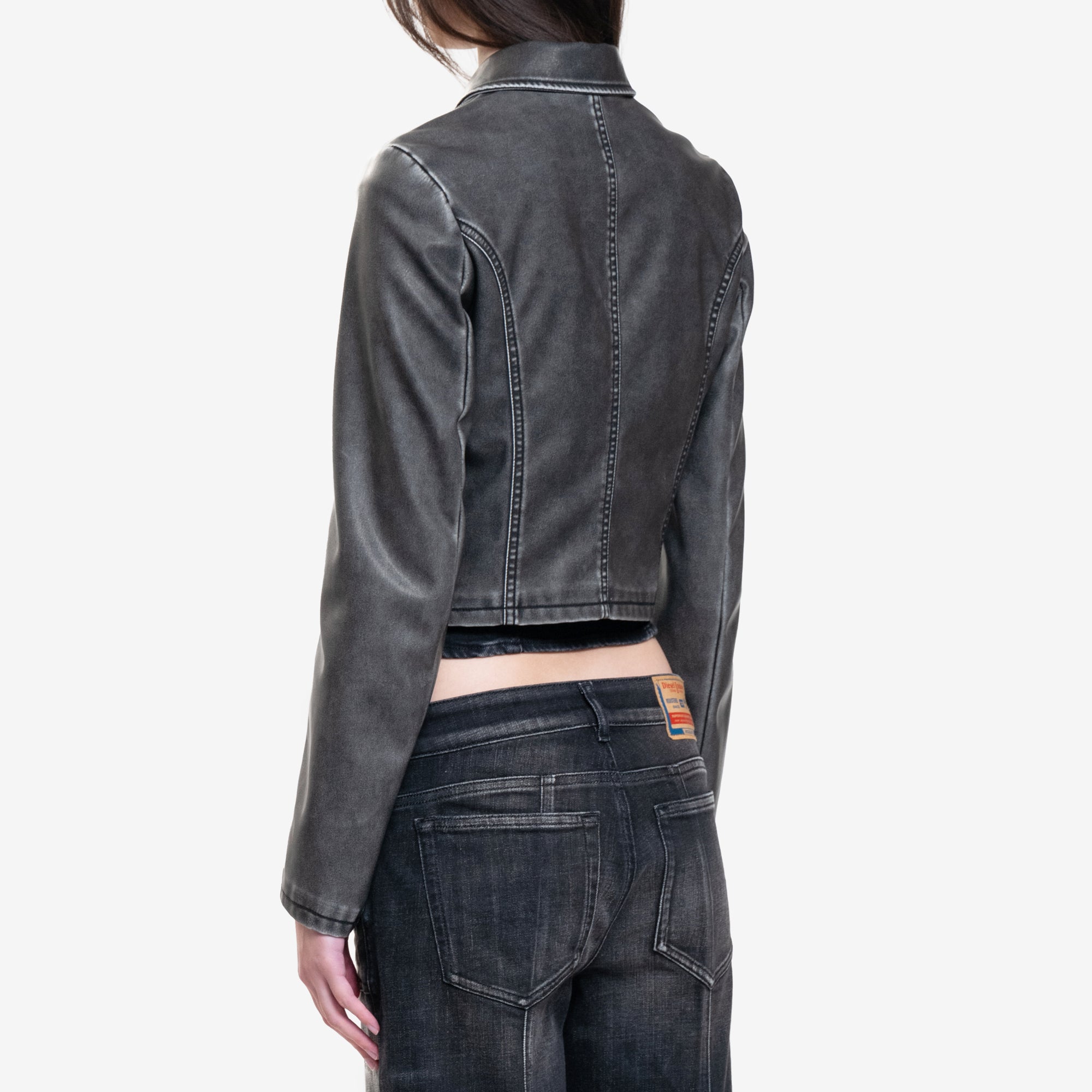 DIESEL Womens OTA Biker Jacket Black - 4