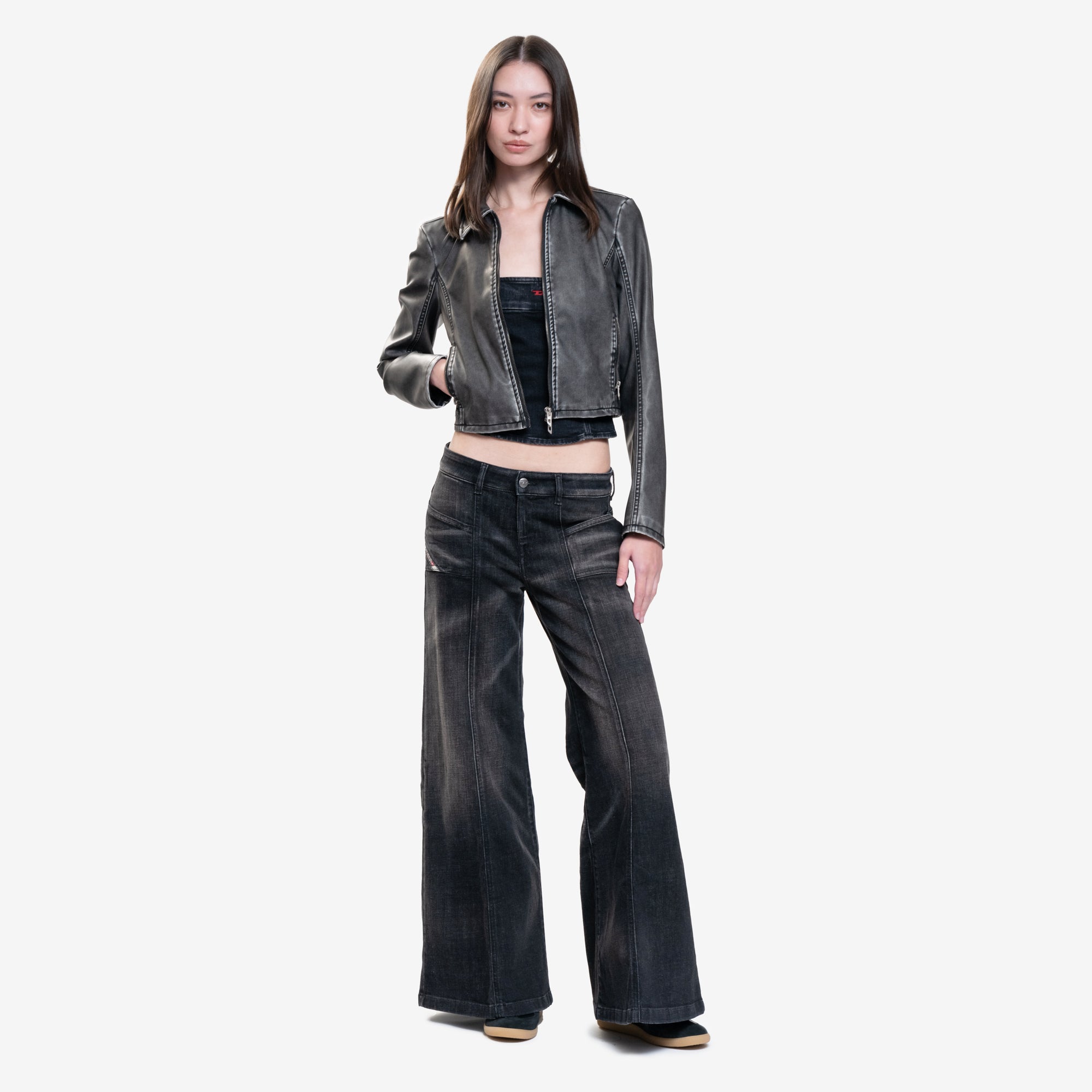 DIESEL Womens OTA Biker Jacket Black - 2