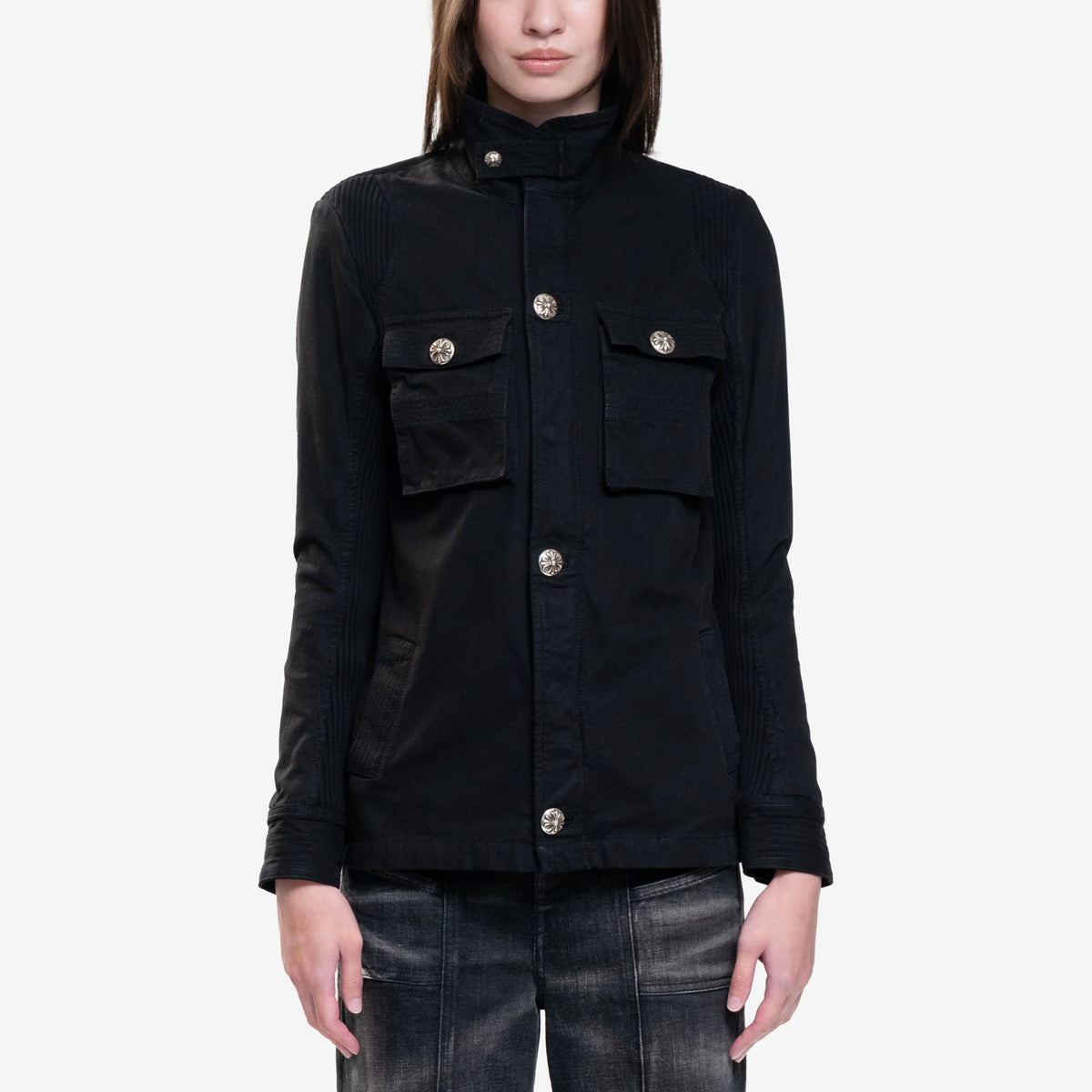 Chrome Hearts レディース チェリーボム ミリタリージャケット（ブラック）