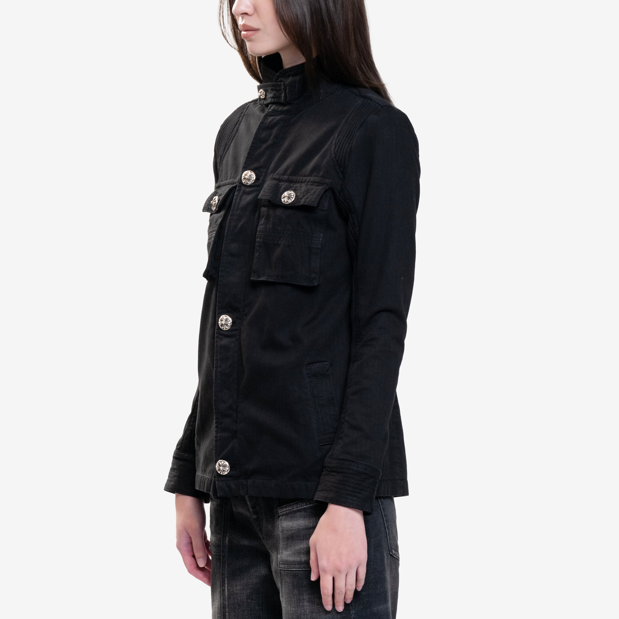 Chrome Hearts Womens Cherry Bomb Military Jacket Black - 3