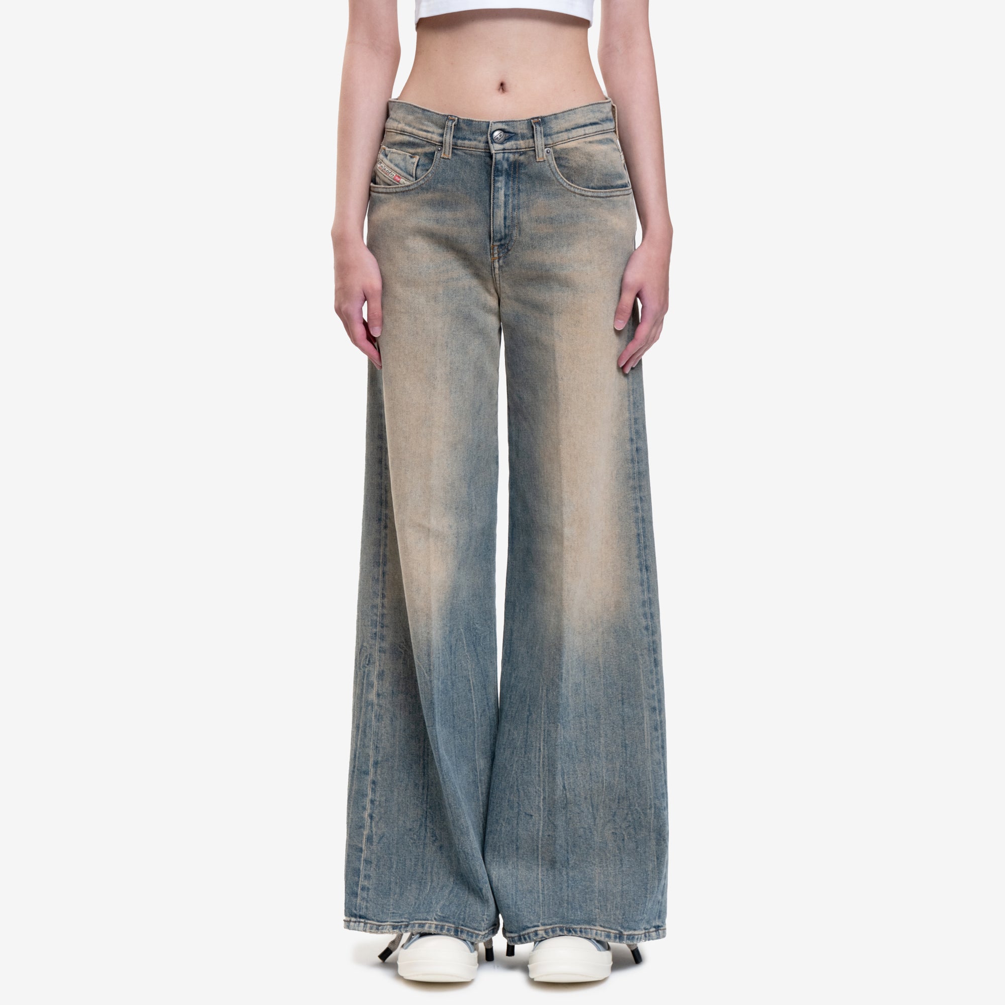 DIESEL Womens 1978 Akemi Wide Leg Jeans Blue - 1