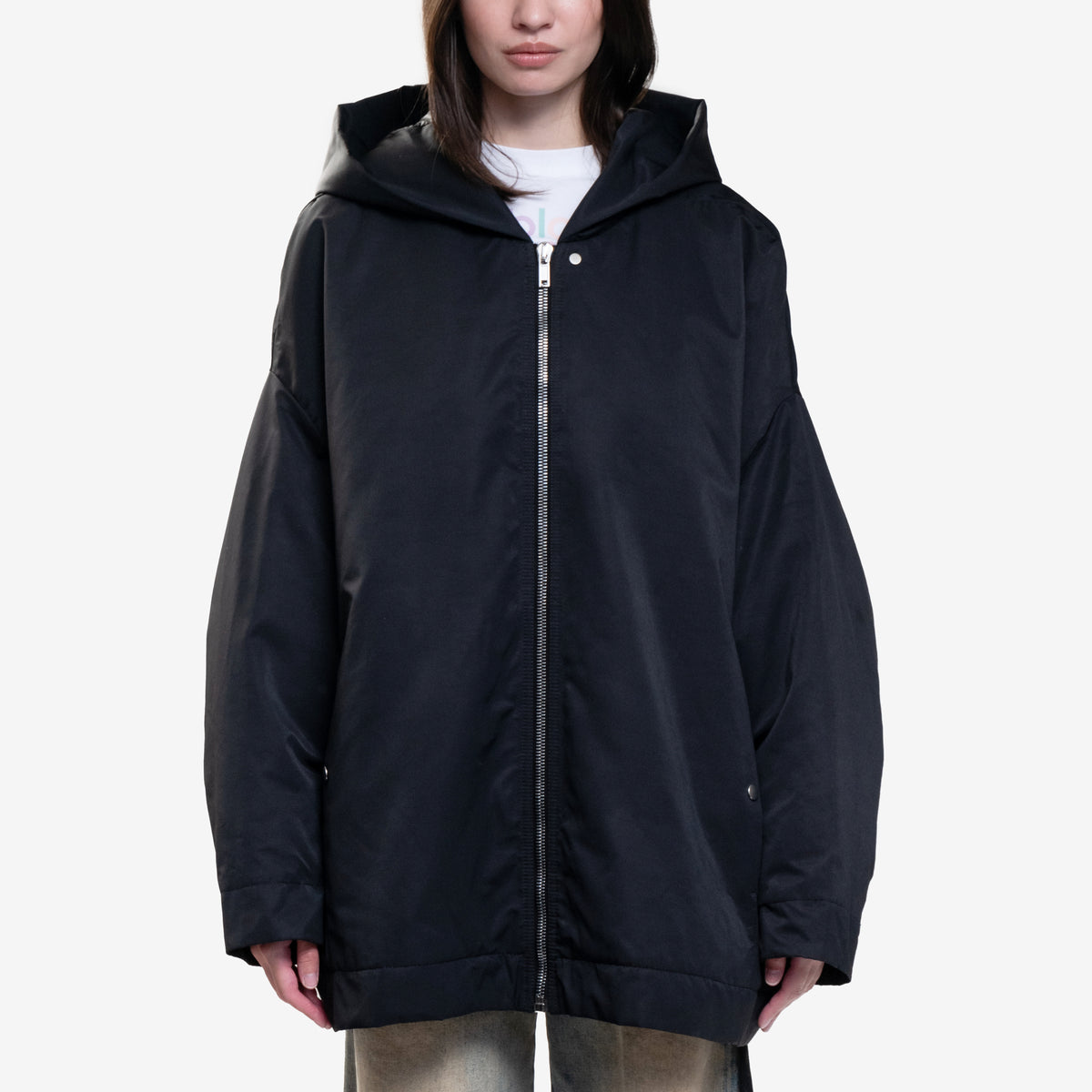Rick Owens DRKSHDW Womens Hooded Peter Jacket in Black