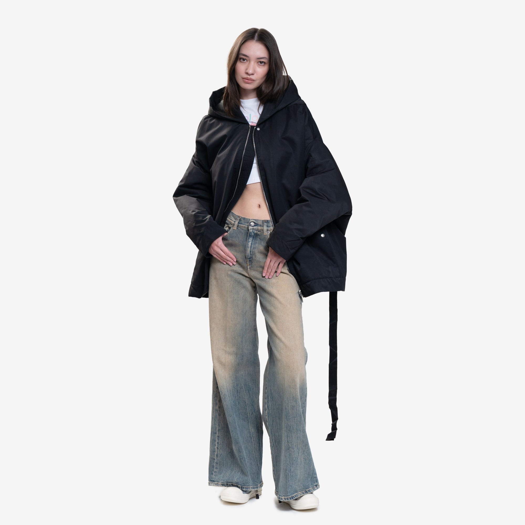 Rick Owens DRKSHDW Unisex Hooded Peter Jacket Black - 5