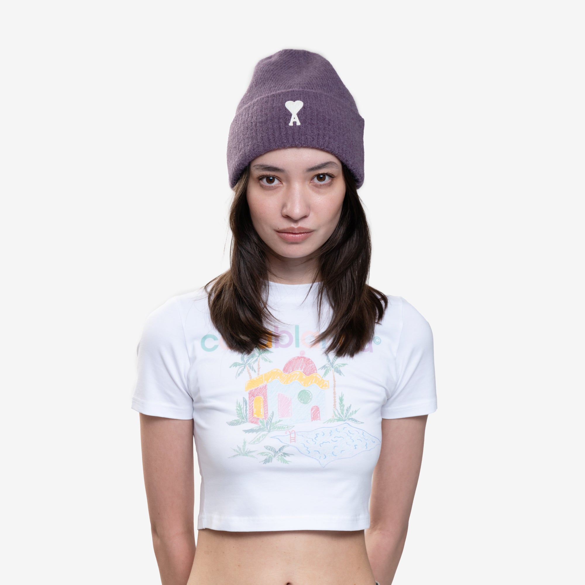 AMI Off White ADC Beanie Lilac - 2