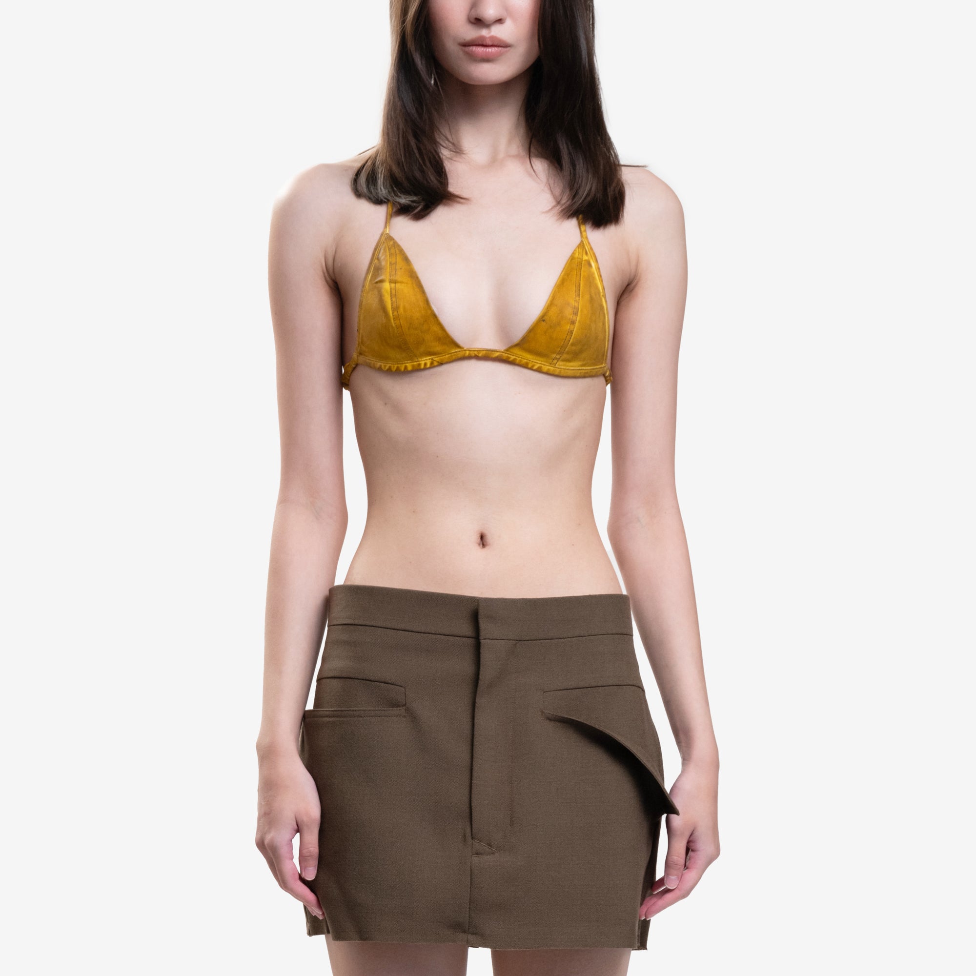 Rick Owens DRKSHDW Womens Denim Bra Ochre - 1