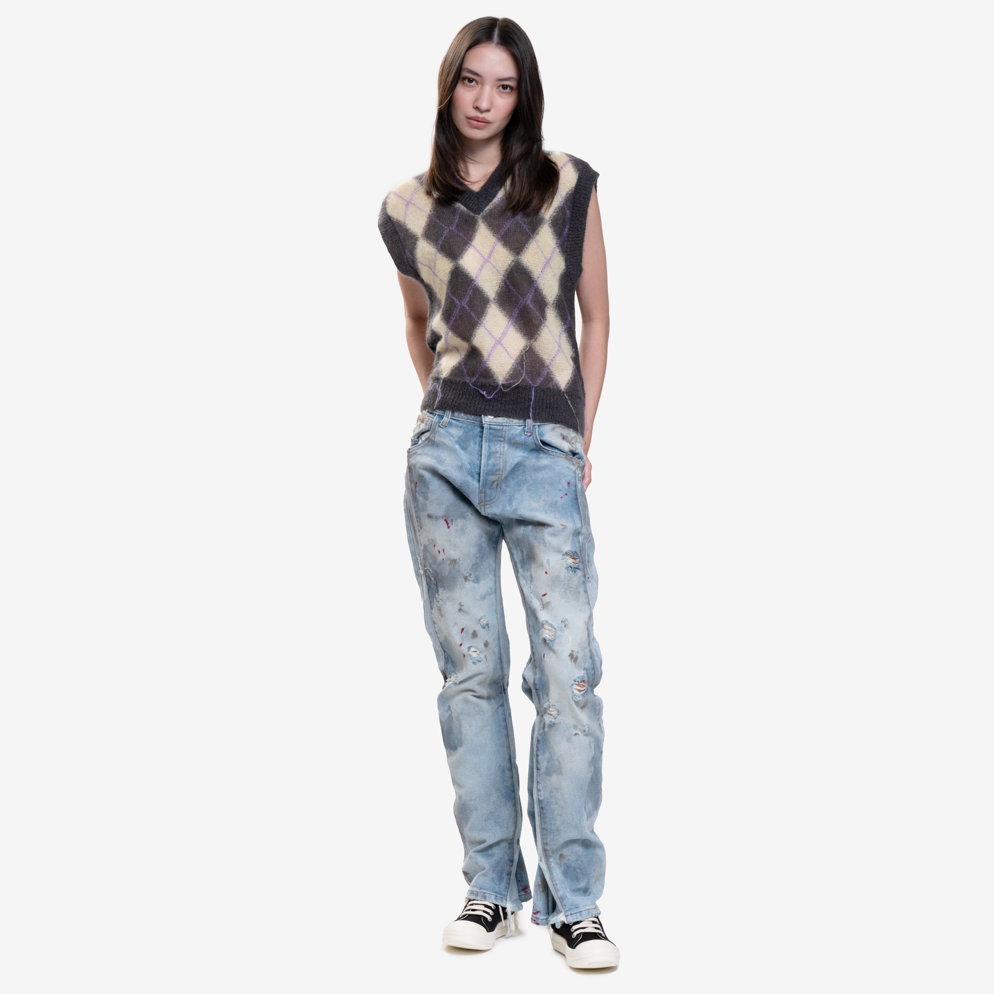 MARNI Argyle Light Mohair Sweater Vest