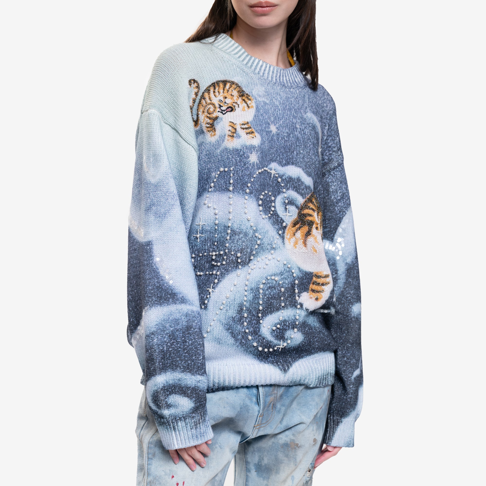Kenzo Cloud Tiger Sweater Midnight Blue - 5