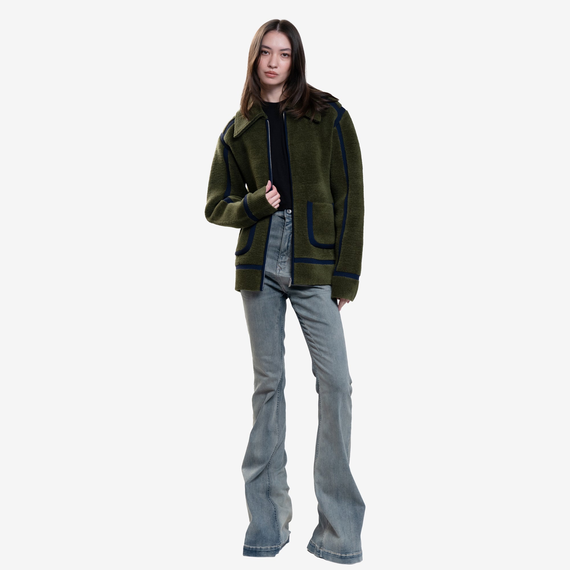 Drôle de Monsieur La Veste Maille Khaki Green - 5