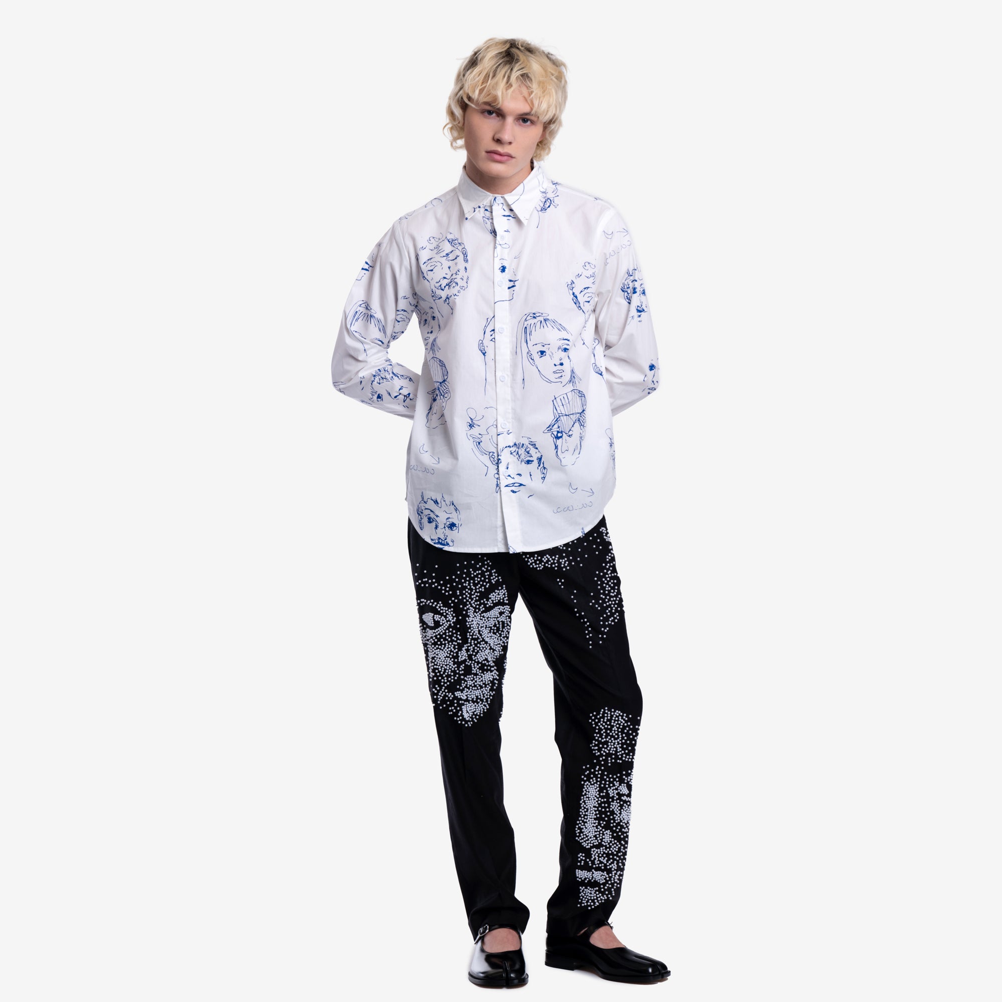 KidSuper Doodle Faces Shirt White - 2