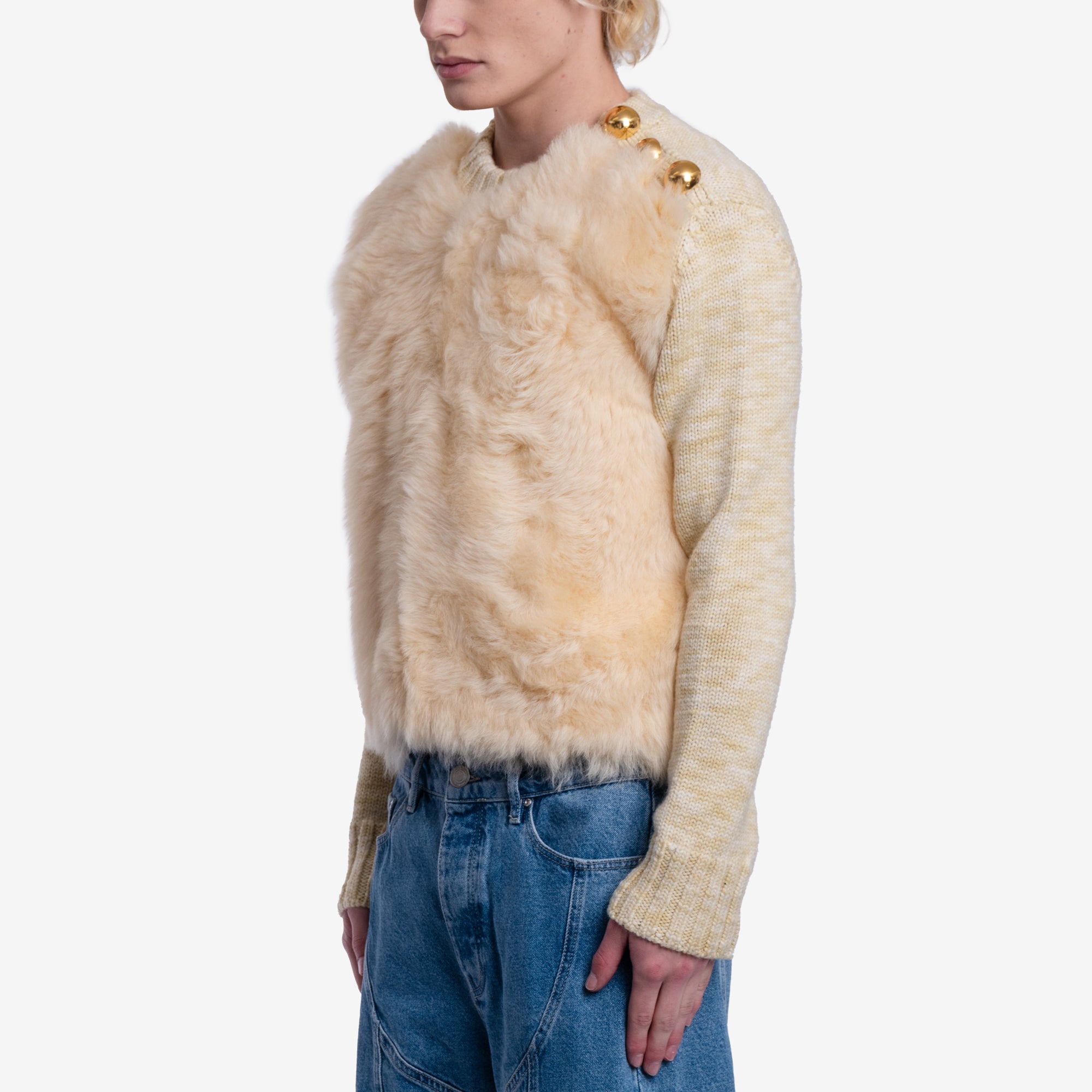 AMI Chunky Wool Sweater Light Sand - 3