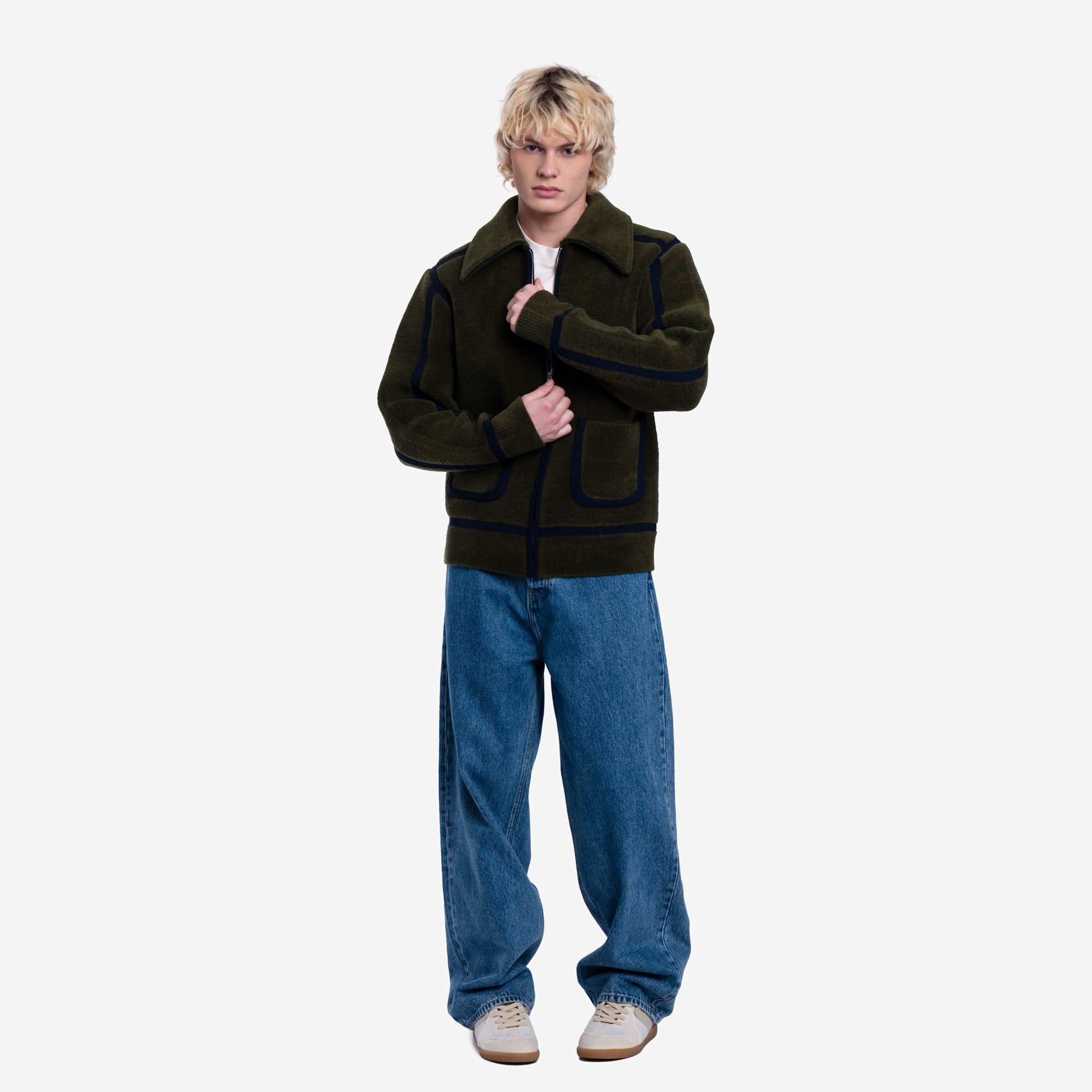 Drôle de Monsieur La Veste Maille Khaki Green - 2