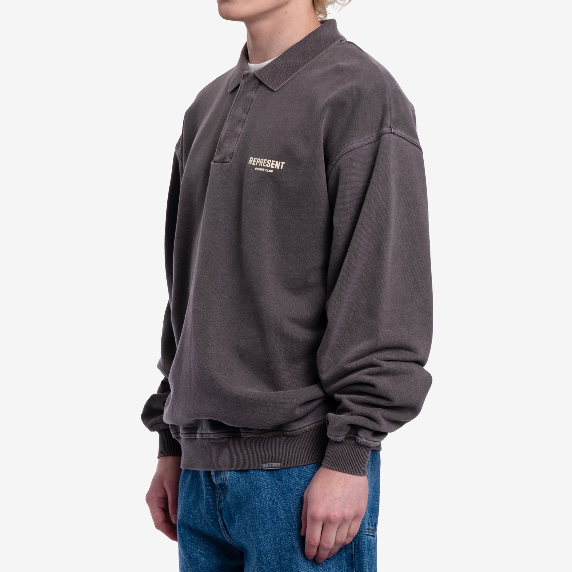 Represent Owners Club LS Polo Sweater Fog - 3