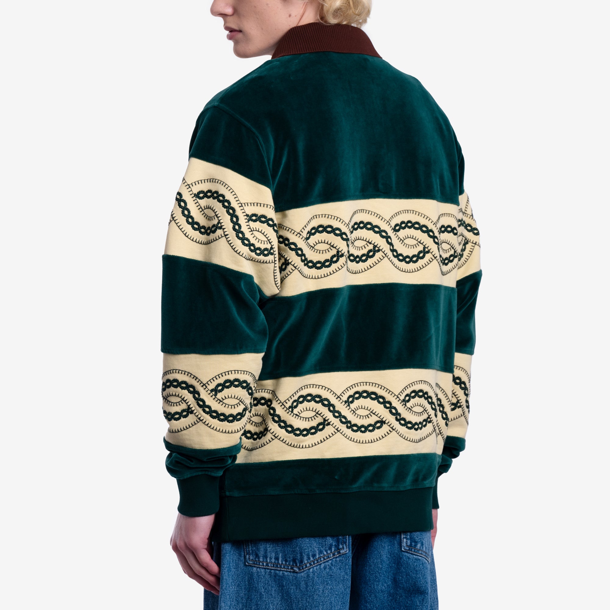 Drôle de Monsieur Le Polo Sweat Tresse Dark Green - 4