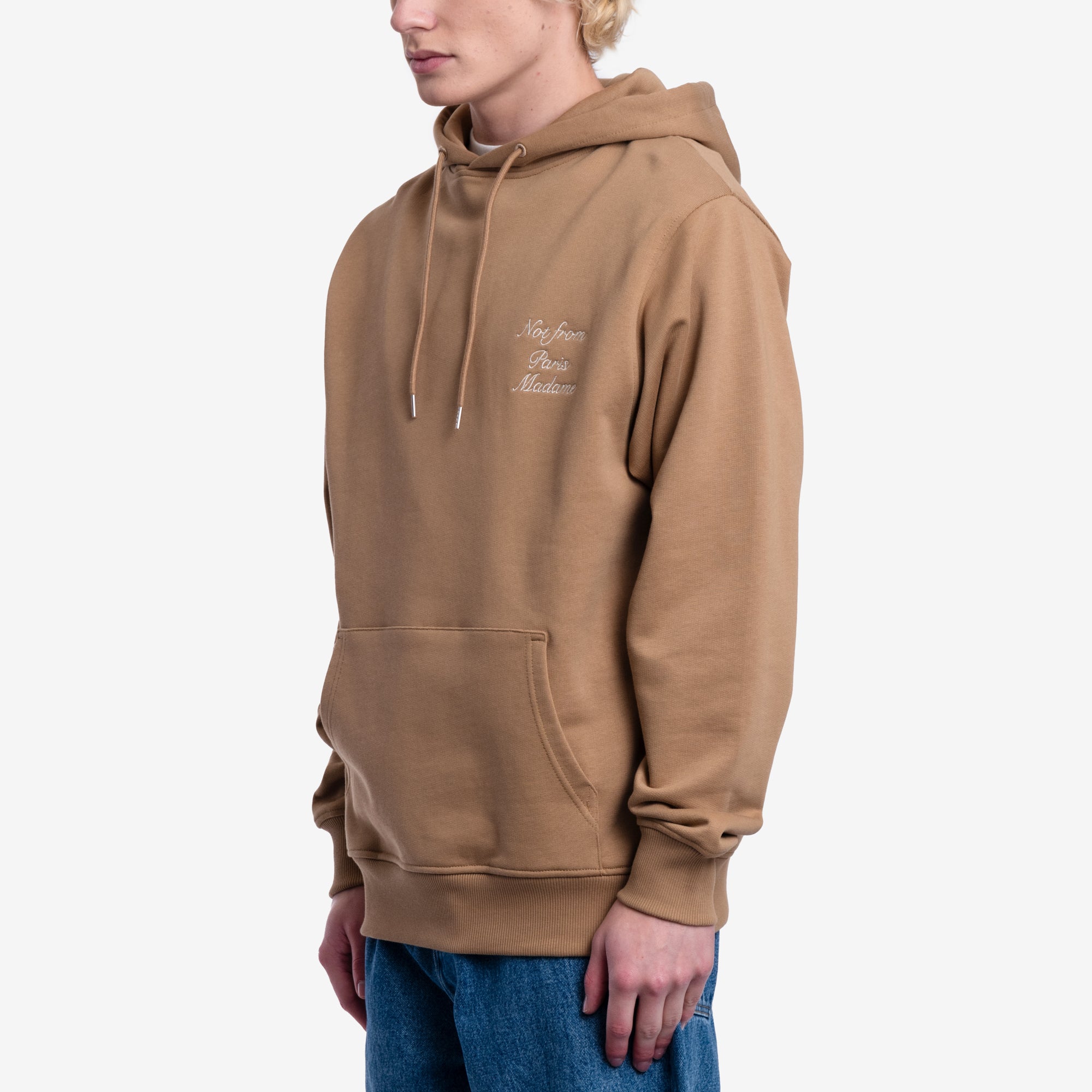 Drôle de Monsieur Le Hoodie Slogan Calligraphy Ice Brown - 3