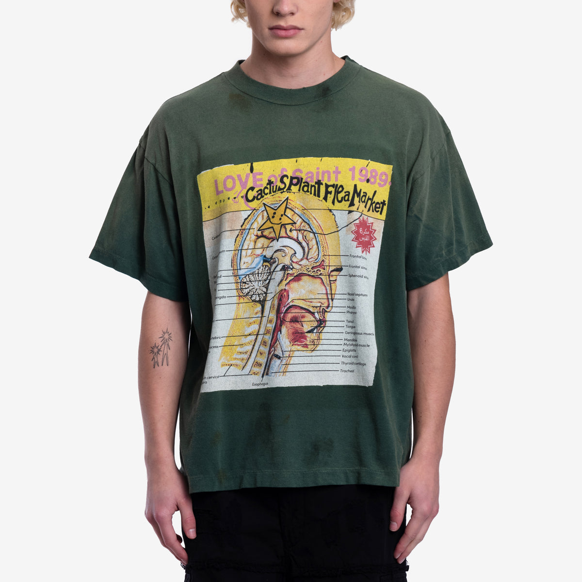 メンズ Saint Mxxxxxx & CPFM Love of Saint Tシャツ（グリーン）