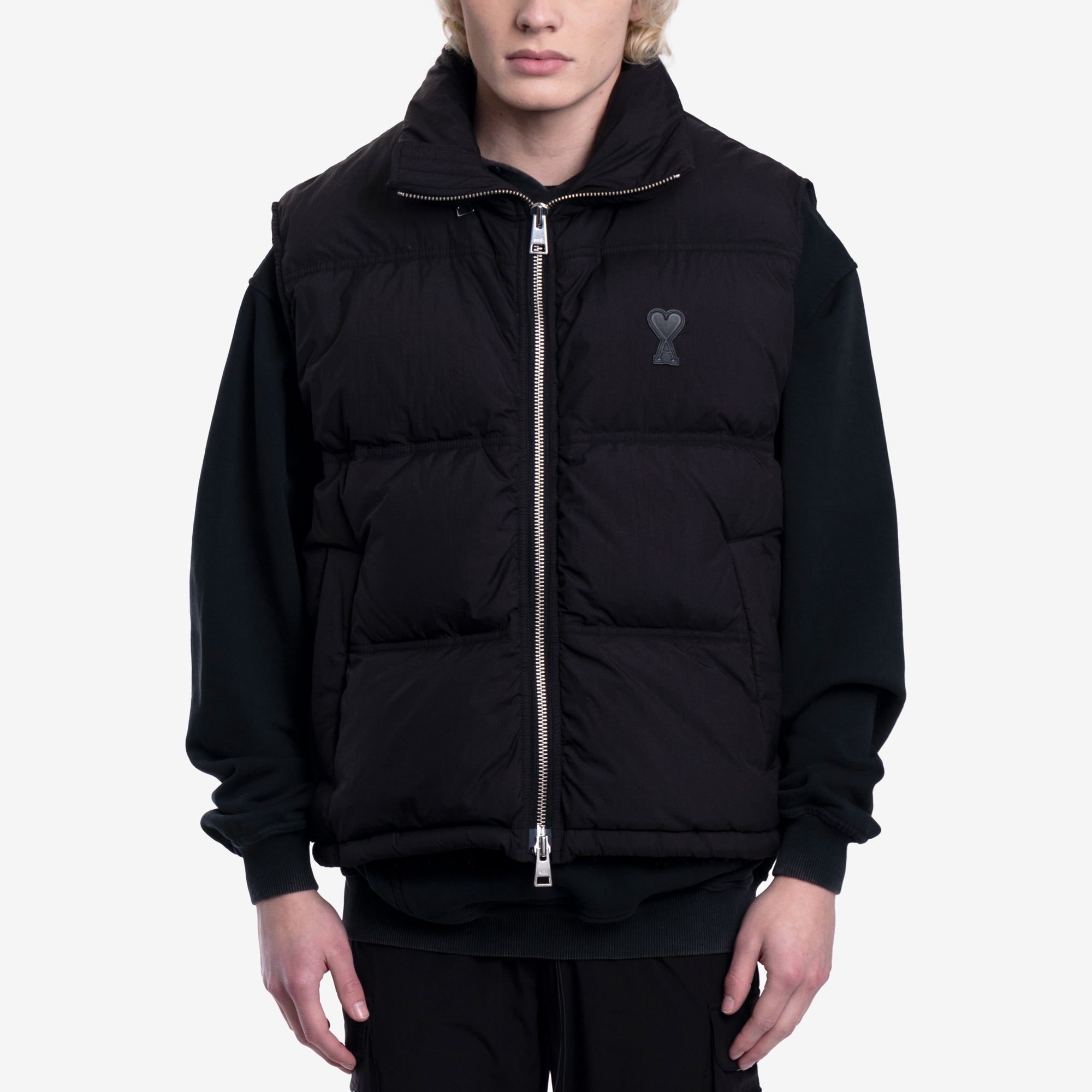 AMI Sleeveless Down Jacket Black - 1