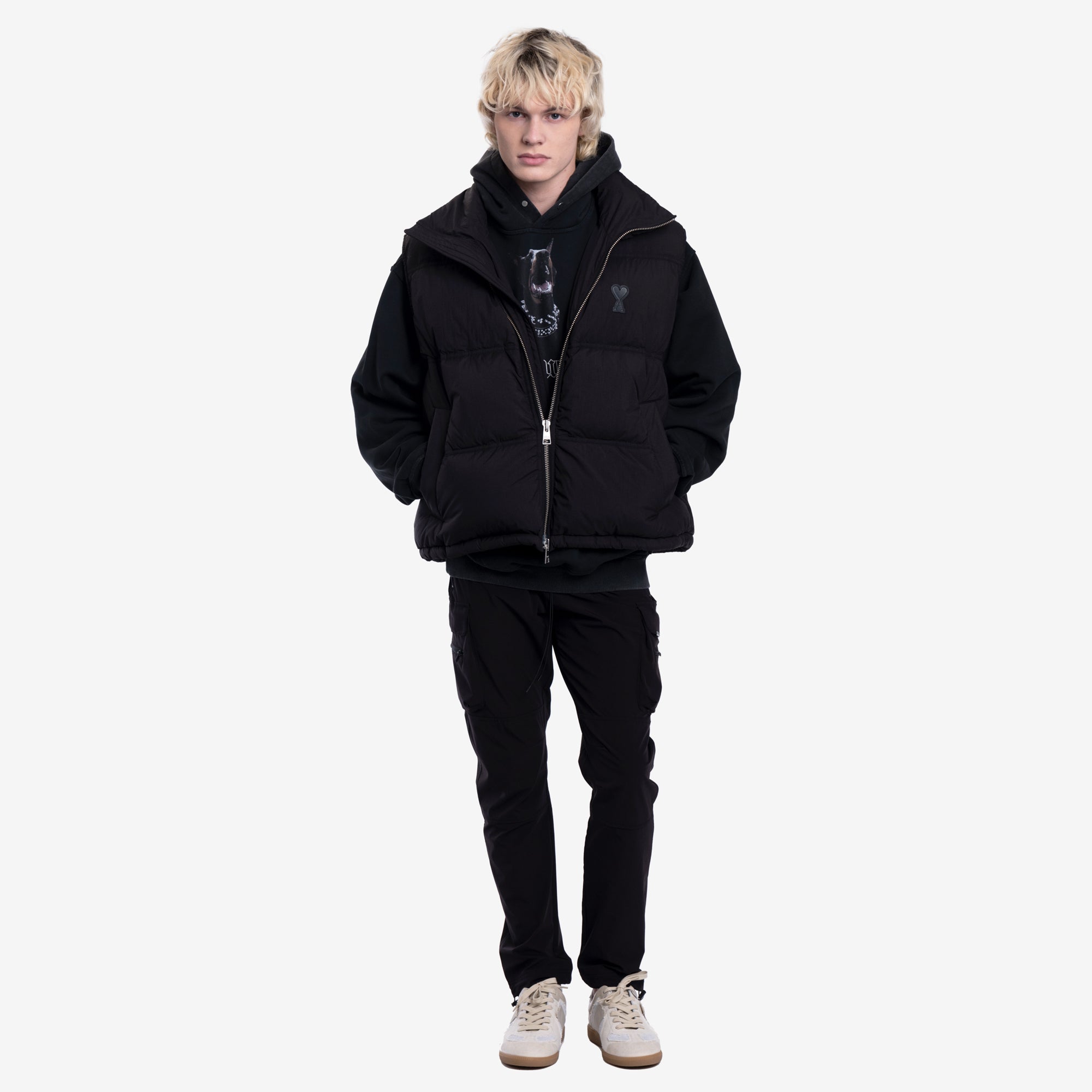 AMI Sleeveless Down Jacket Black - 2