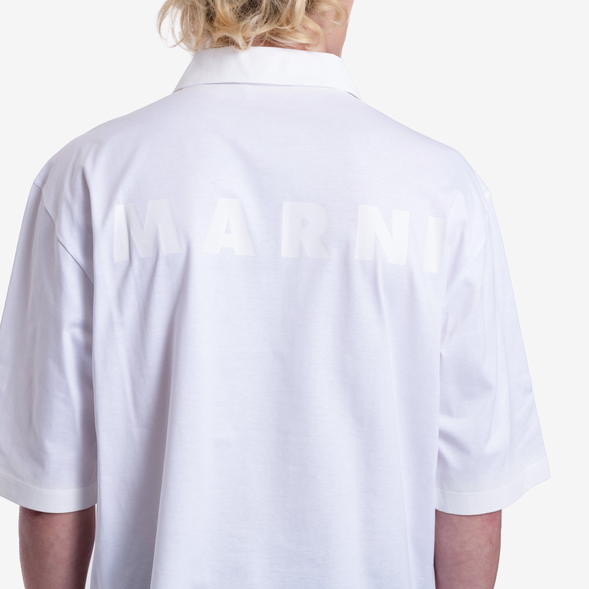 MARNI Tonal Logo Polo Lily White - 5
