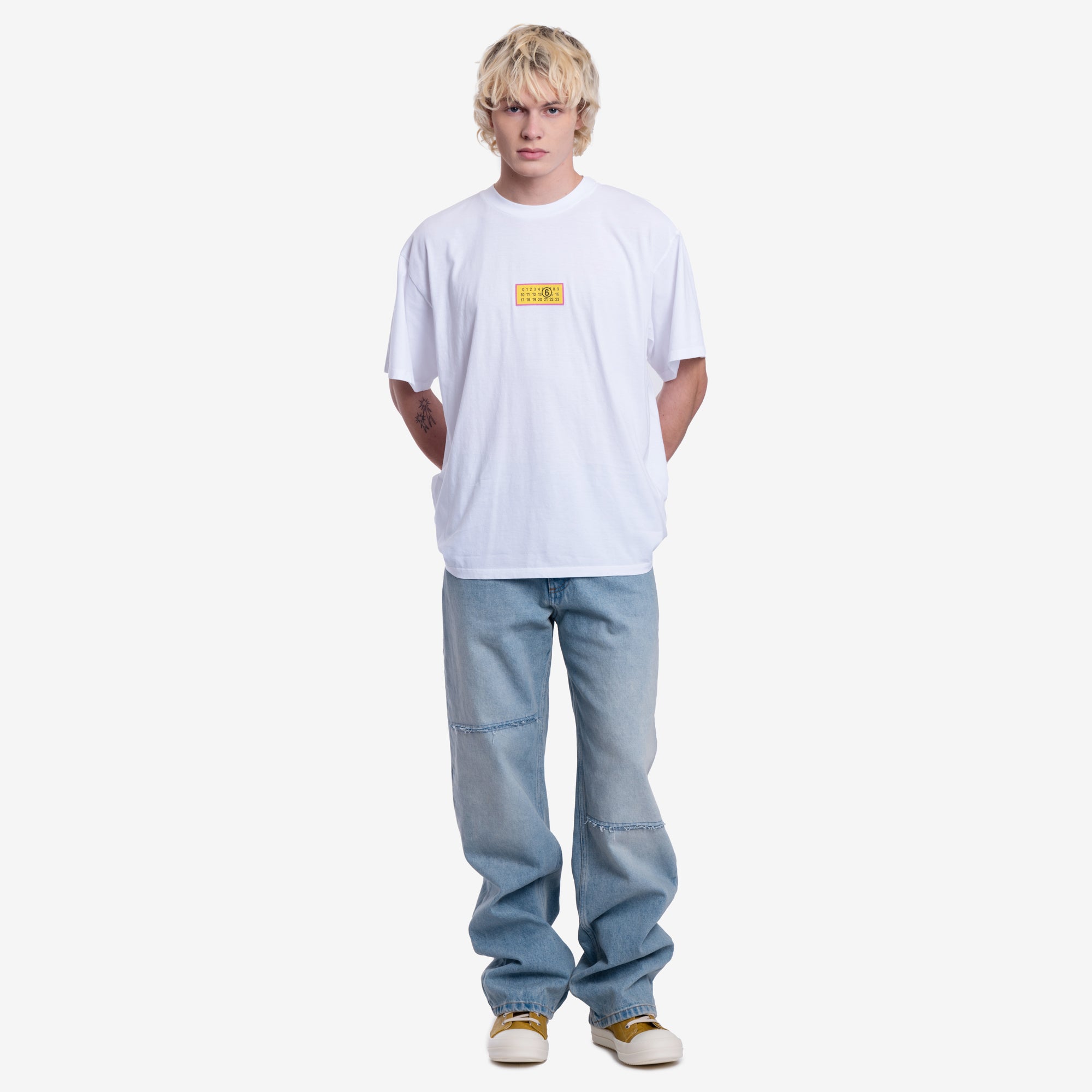 Photo of MM6 Yellow Jacquard Label T-Shirt - 2