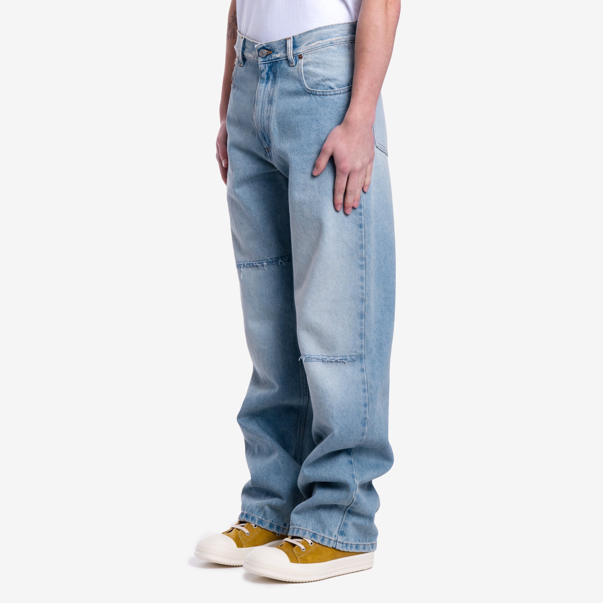 MM6 Repaired 5 Pocket Jeans Light Blue - 3