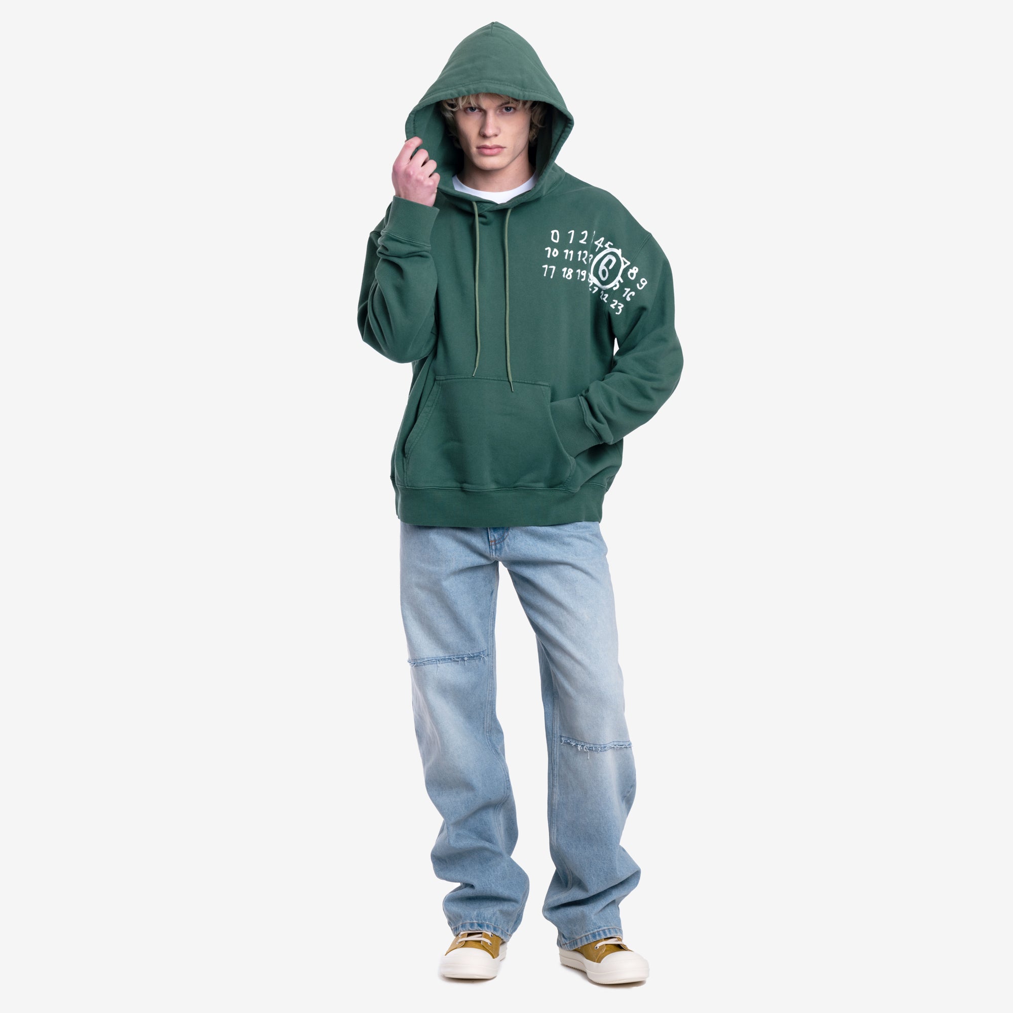 MM6 Glow in Dark Print Hoody Green - 2