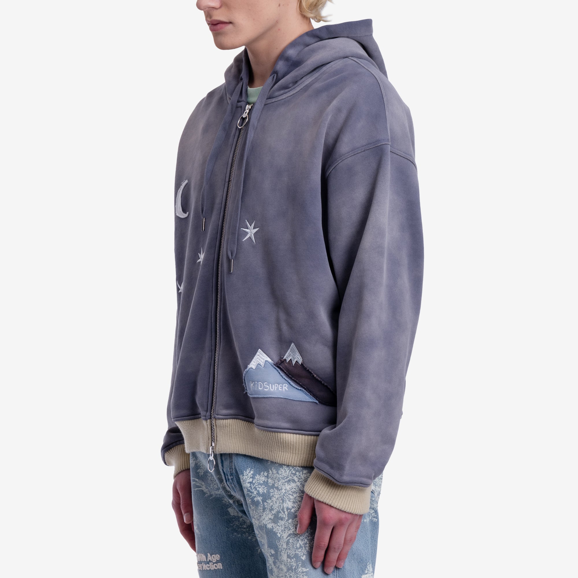 KidSuper Moon Zip Hoody Gray - 3