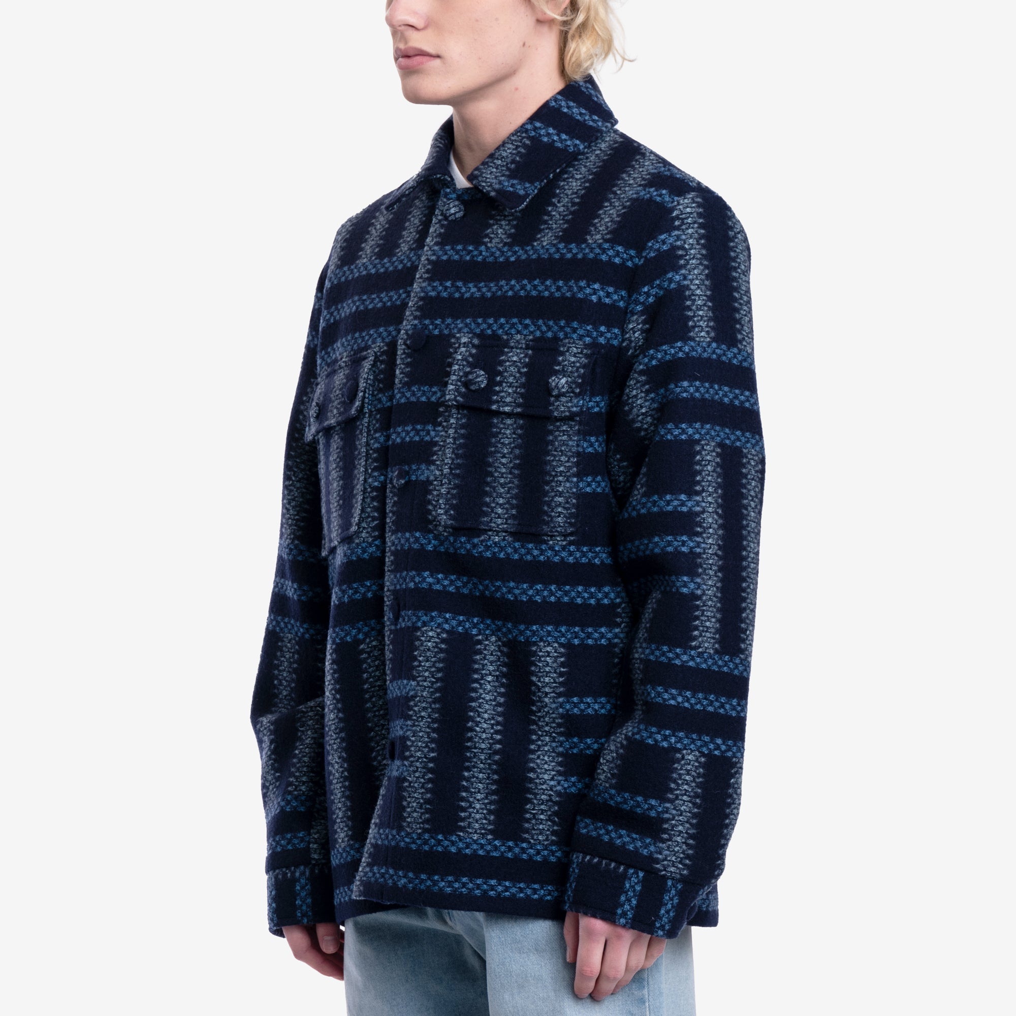 Kenzo Weave Overshirt Midnight Blue - 3