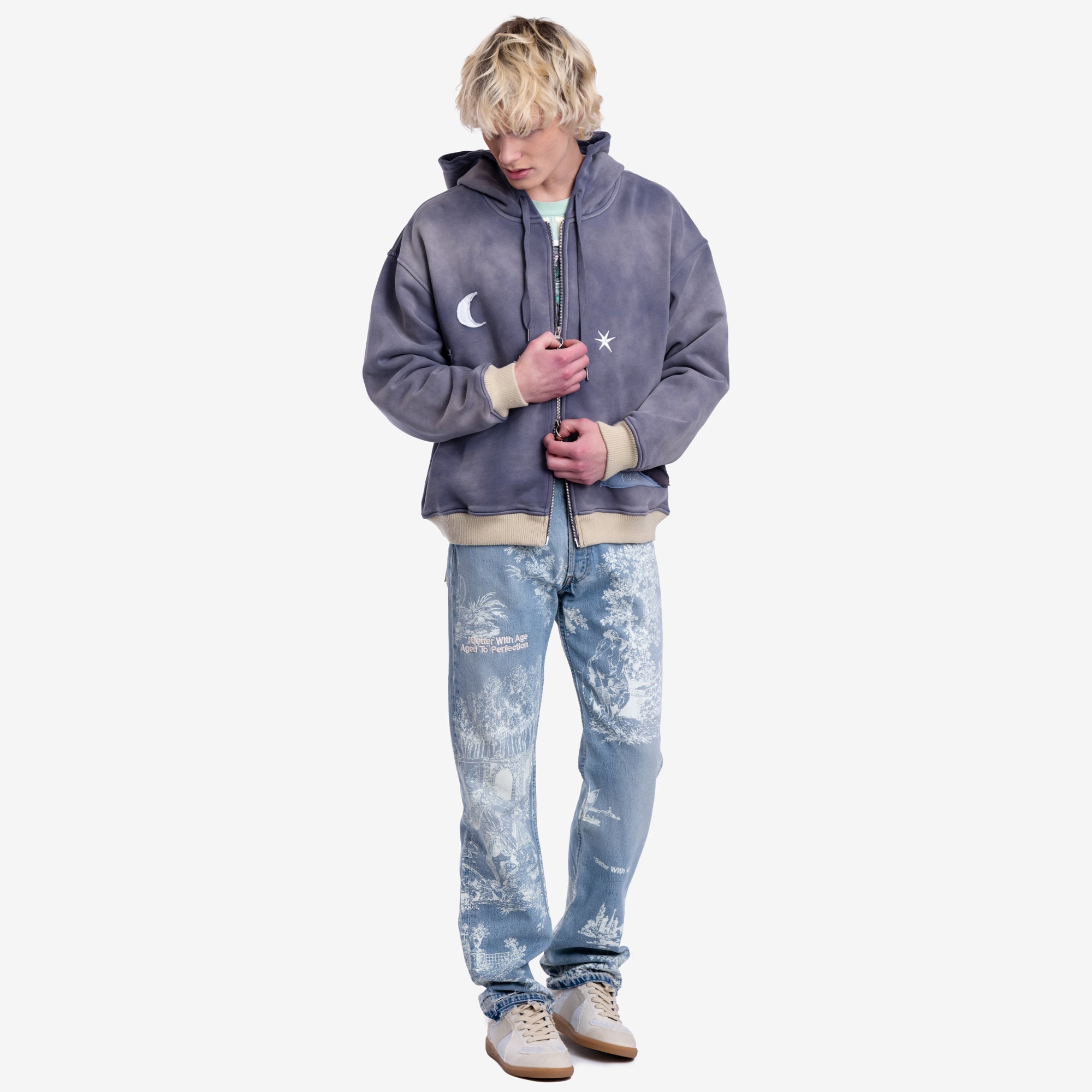 KidSuper Moon Zip Hoody Gray - 5