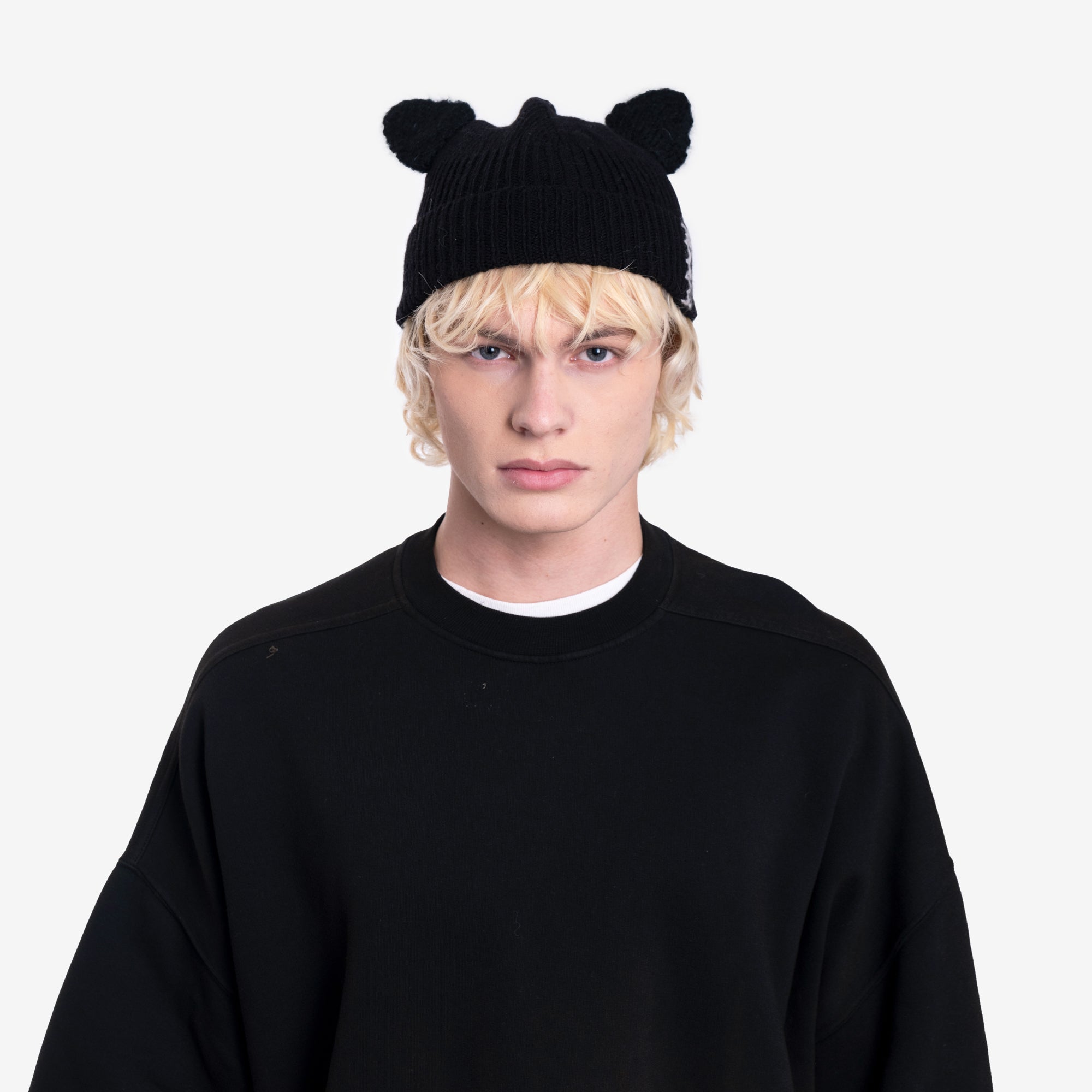MARNI Ears Mohair Beanie Black - 2