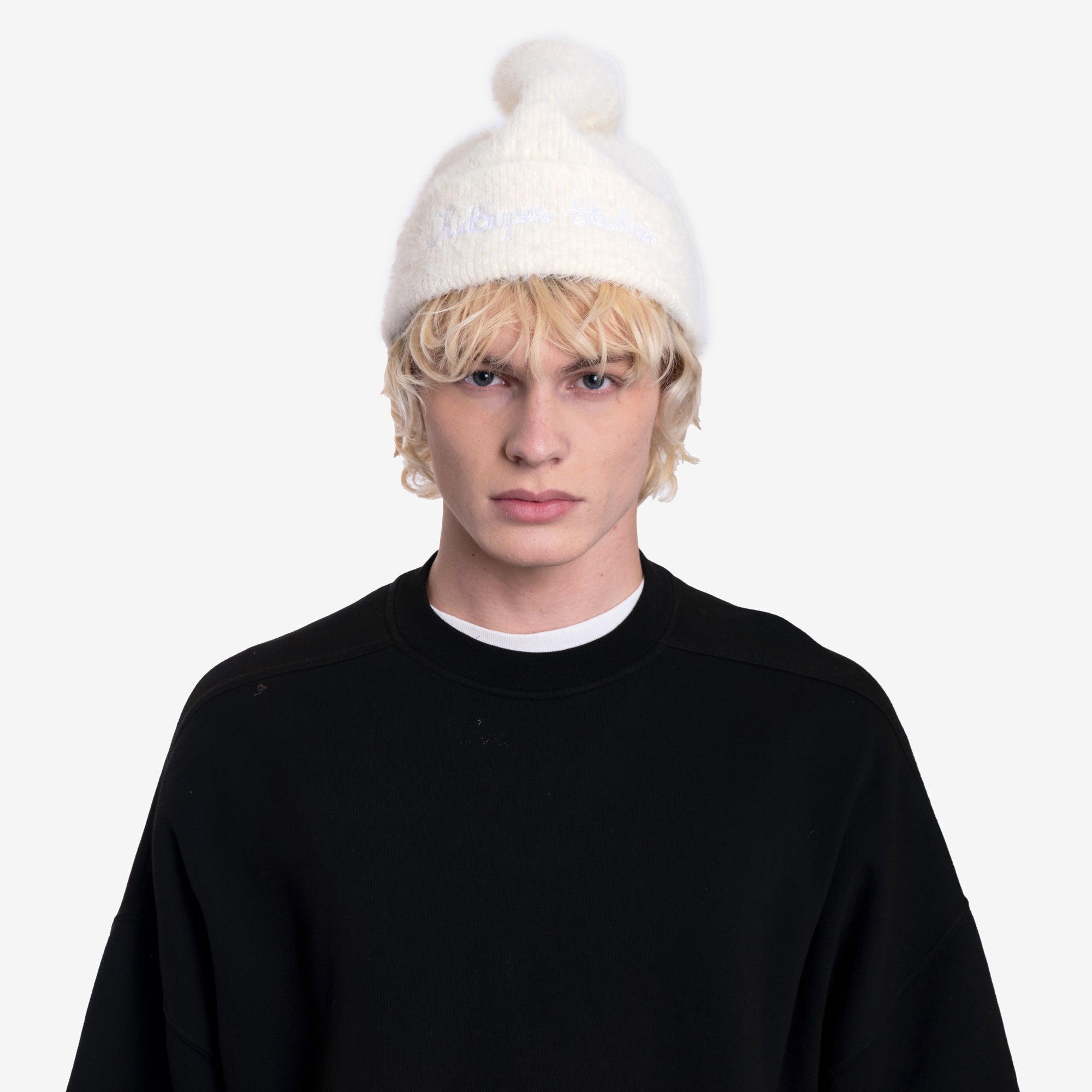KidSuper Fuzzy Knit Beanie Cream - 2