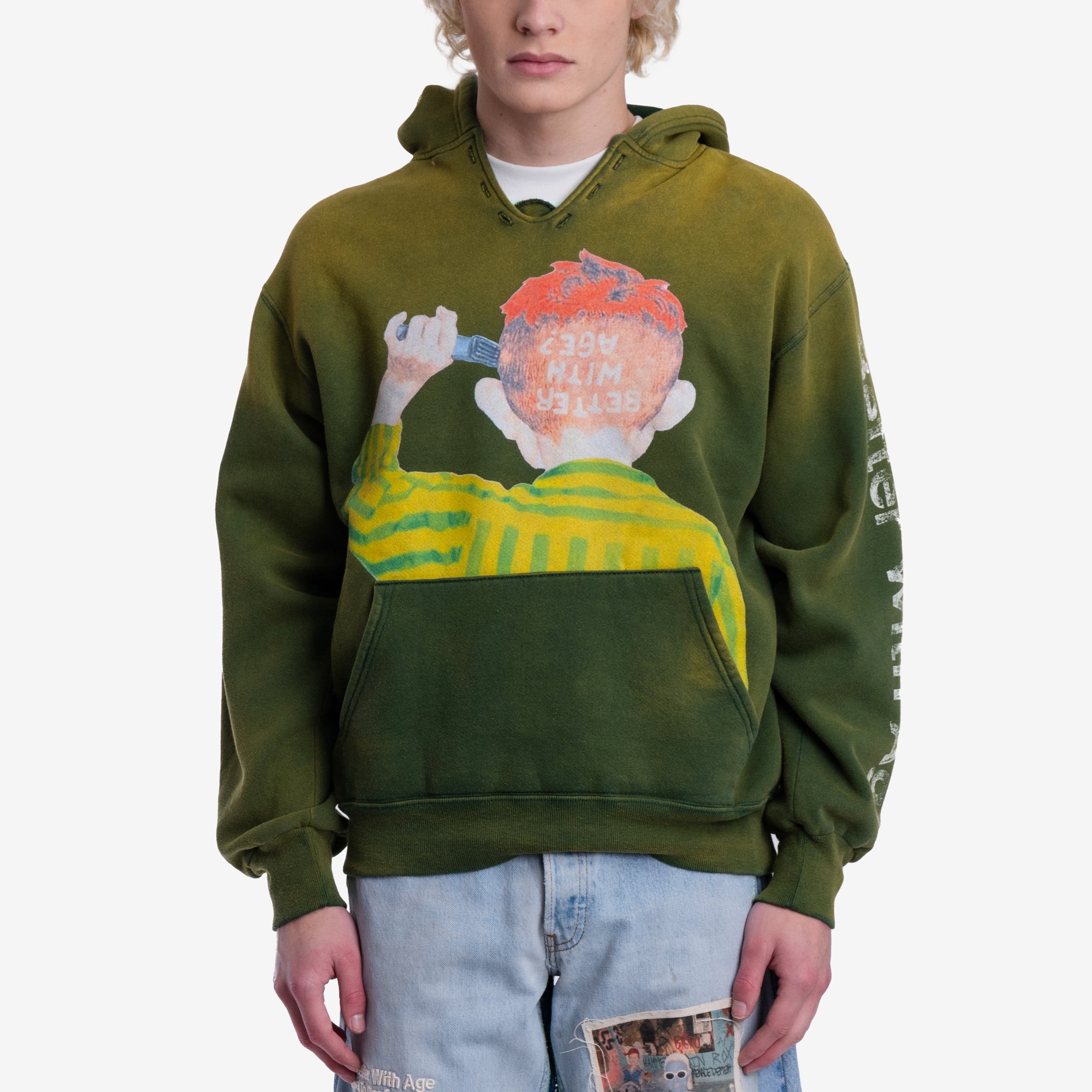 Better With Age Protest Art Hoody Green - 1