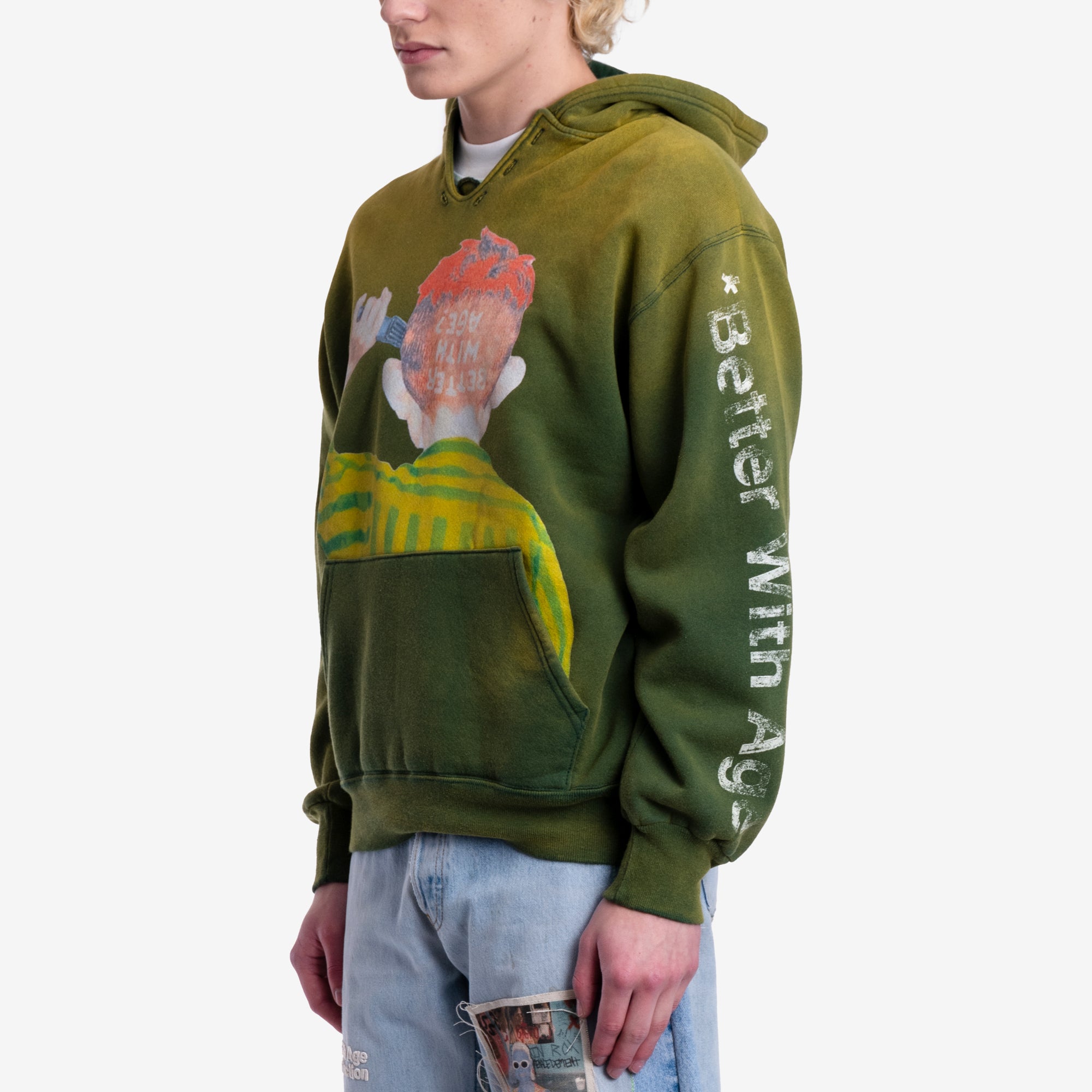 Better With Age Protest Art Hoody Green - 3