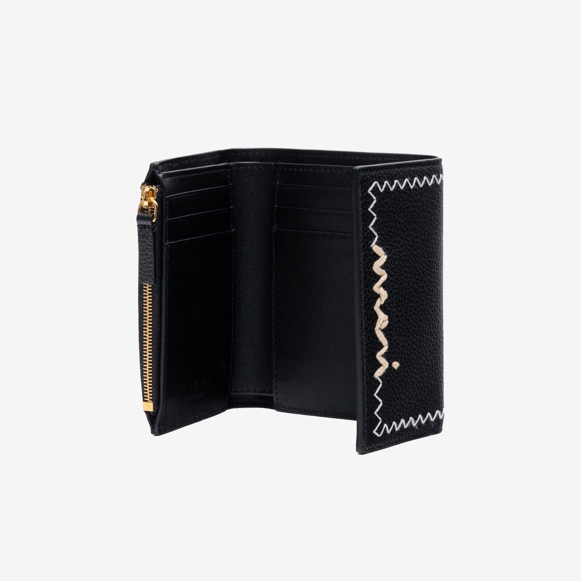 MARNI Mending Trifold Wallet Black - 3