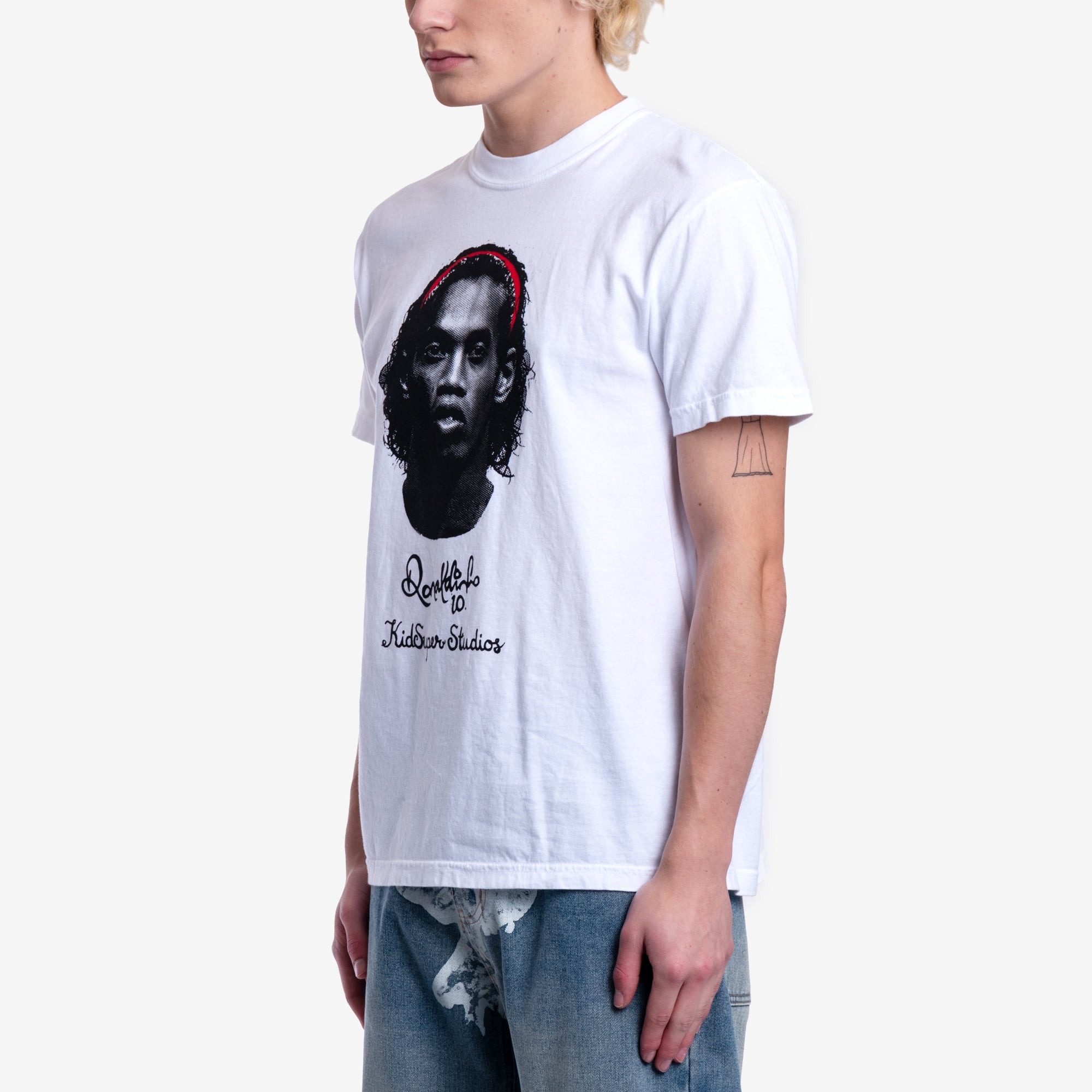 KidSuper Ronaldinho Portrait T-Shirt White - 3