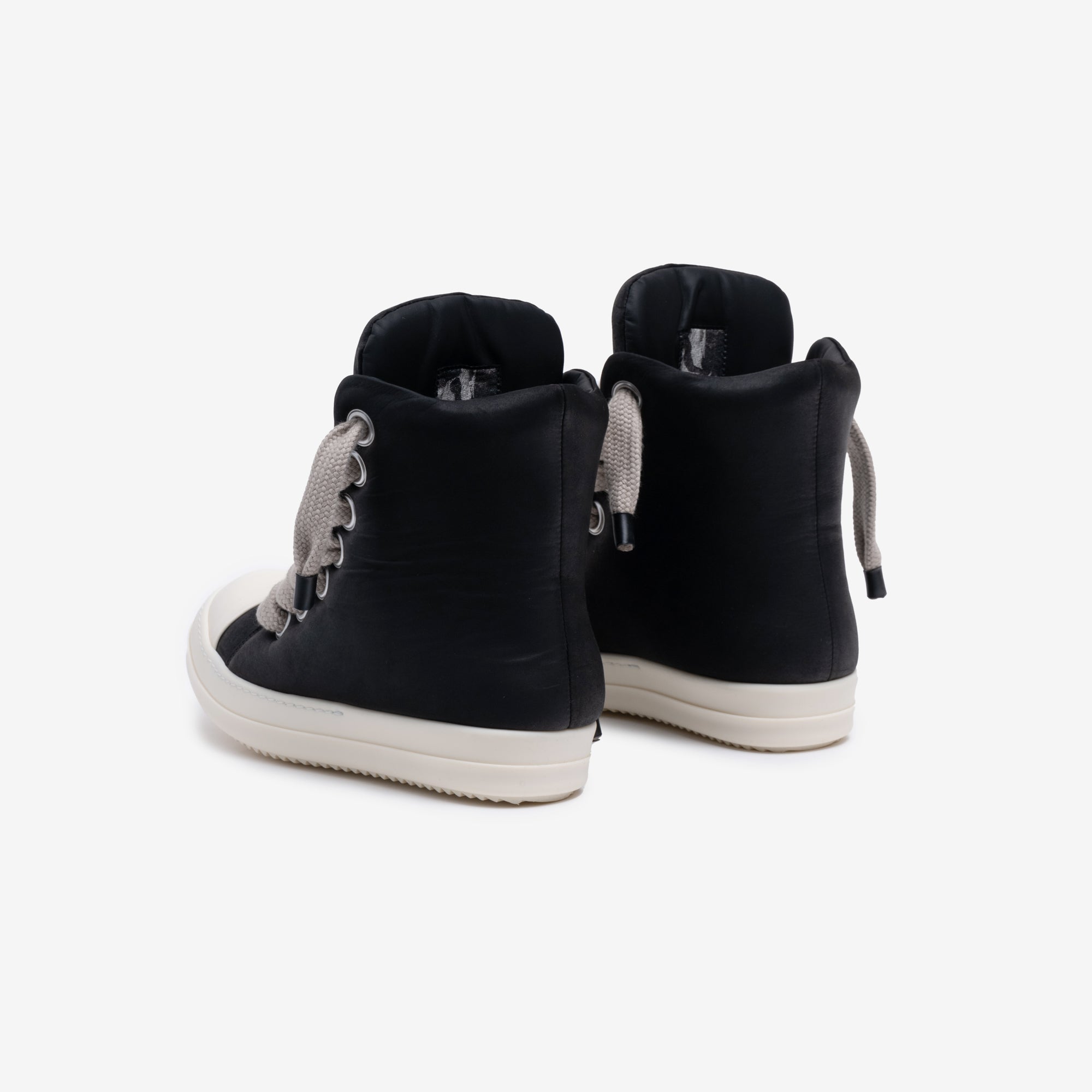 Rick Owens Womens High - Top Jumbolace Padded Sneakers Black - 2