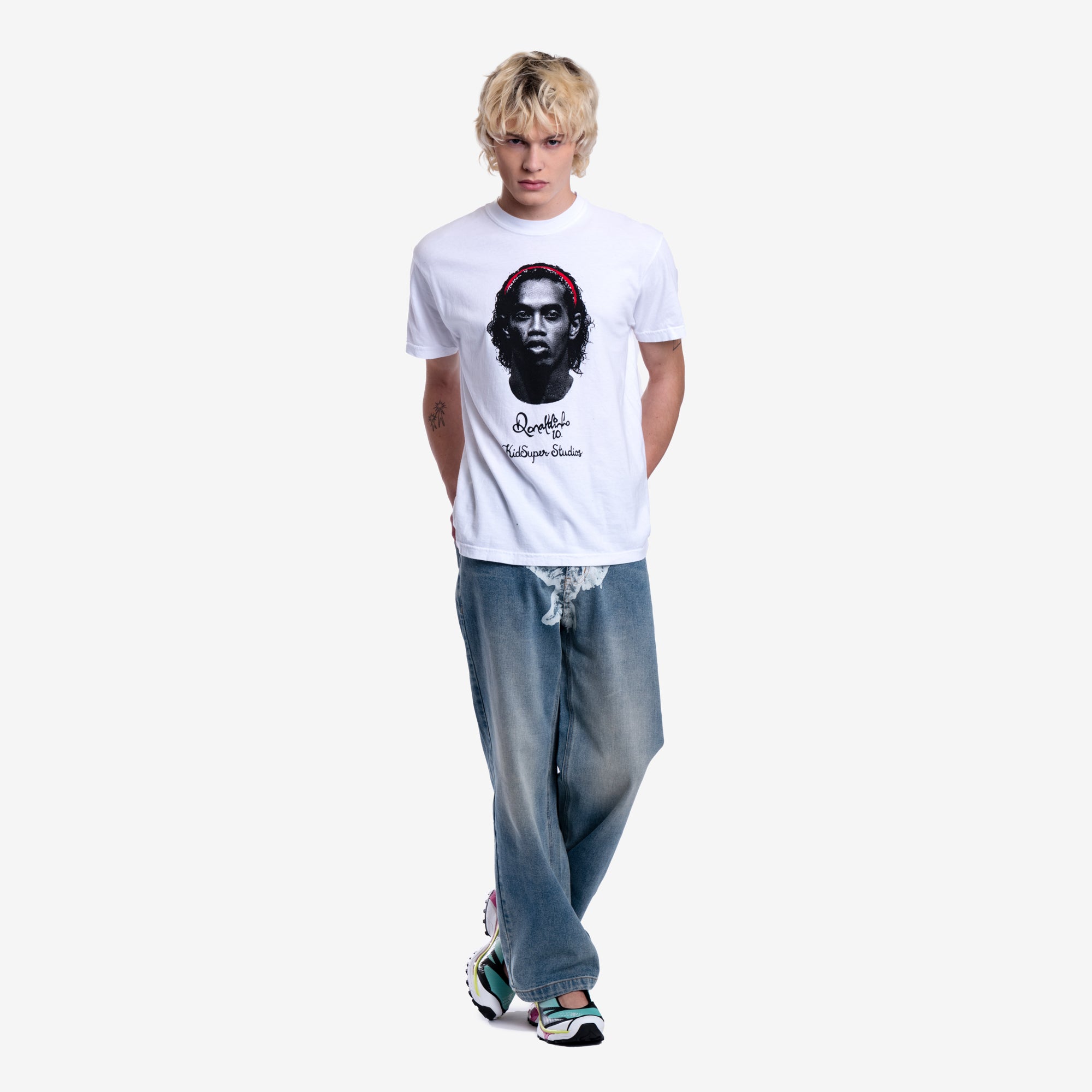 KidSuper Ronaldinho Portrait T-Shirt White - 2