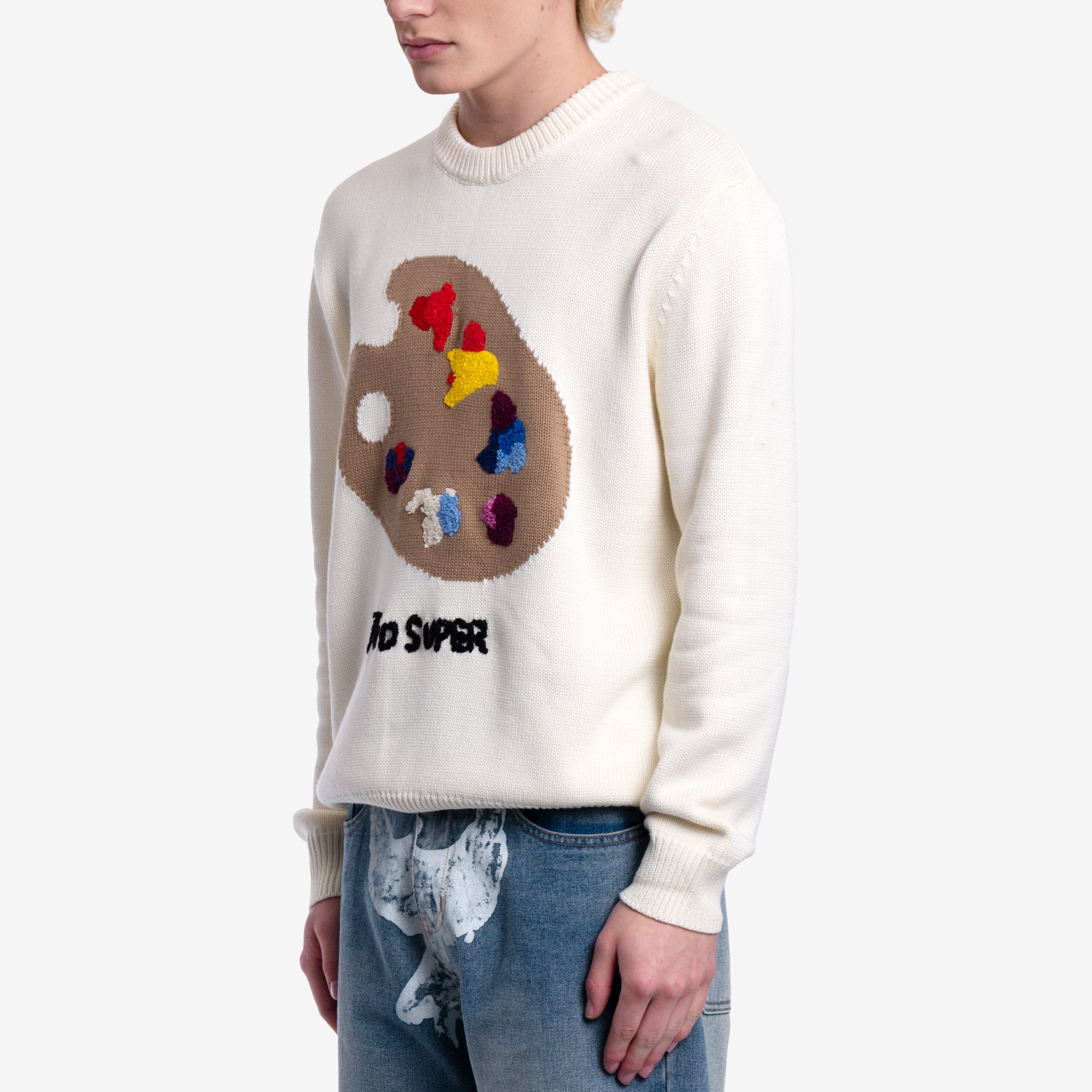 KidSuper Paint Palette Sweater Natural - 3