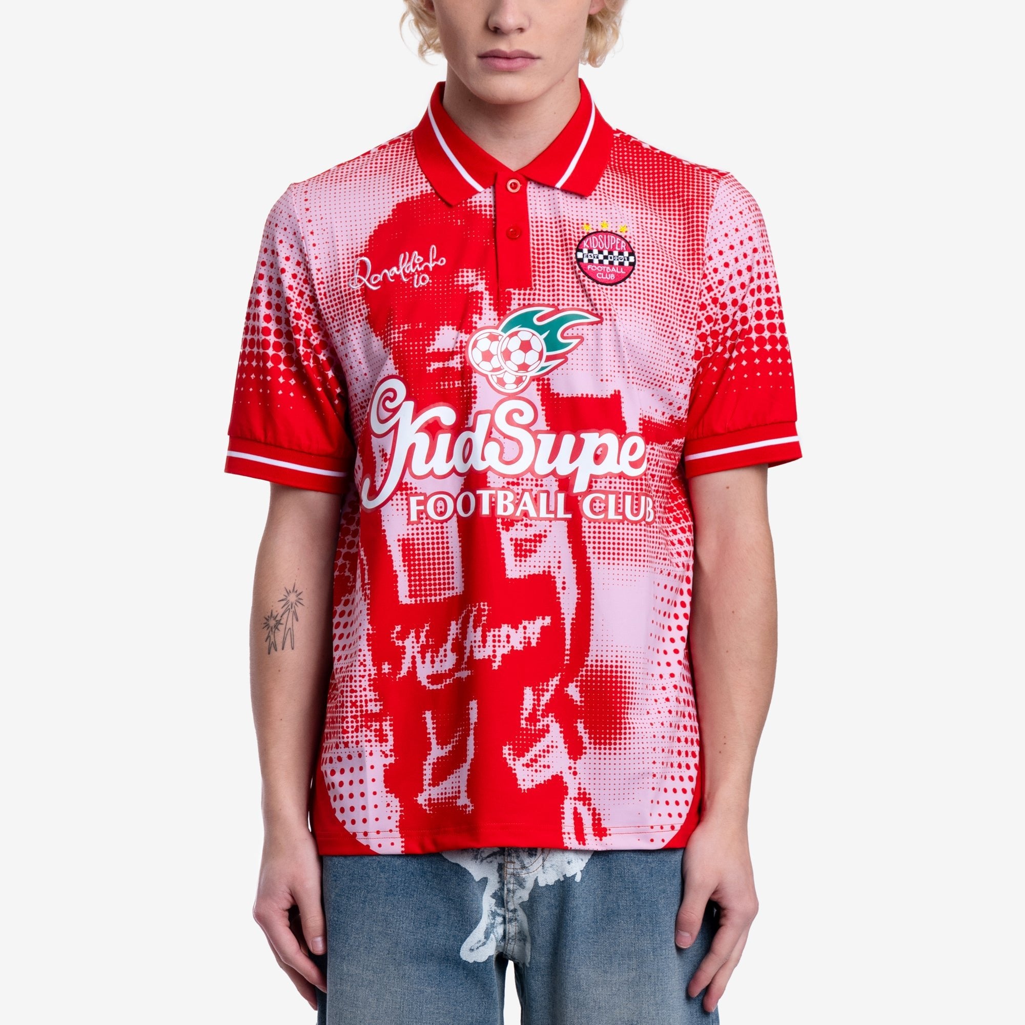 KidSuper Ronaldinho Red Soccer Jersey Red - 1