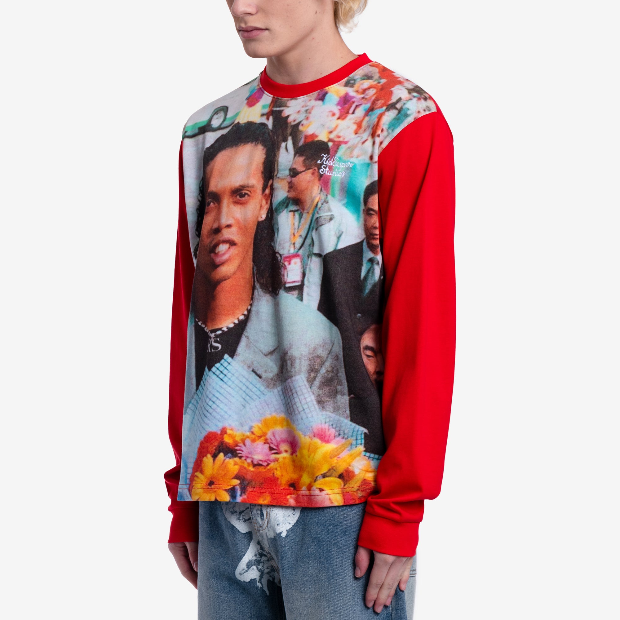KidSuper Ronaldinho Long Sleeve T-Shirt Red - 3