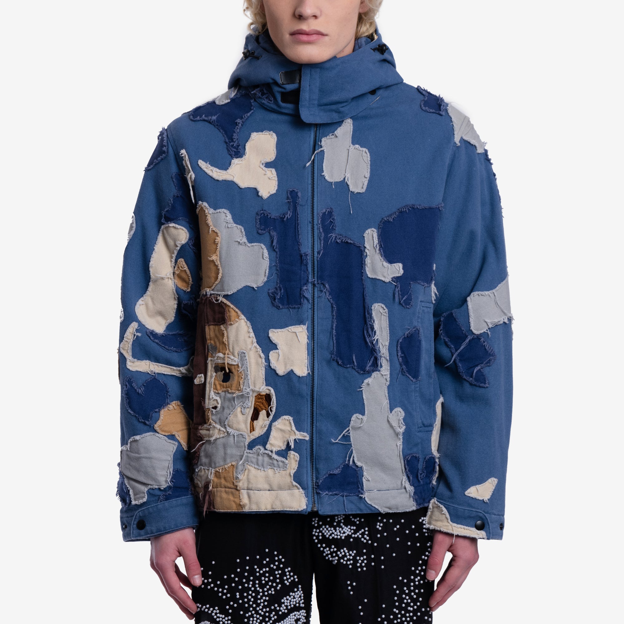 KidSuper Patchwork Canvas Jacket Blue - 1