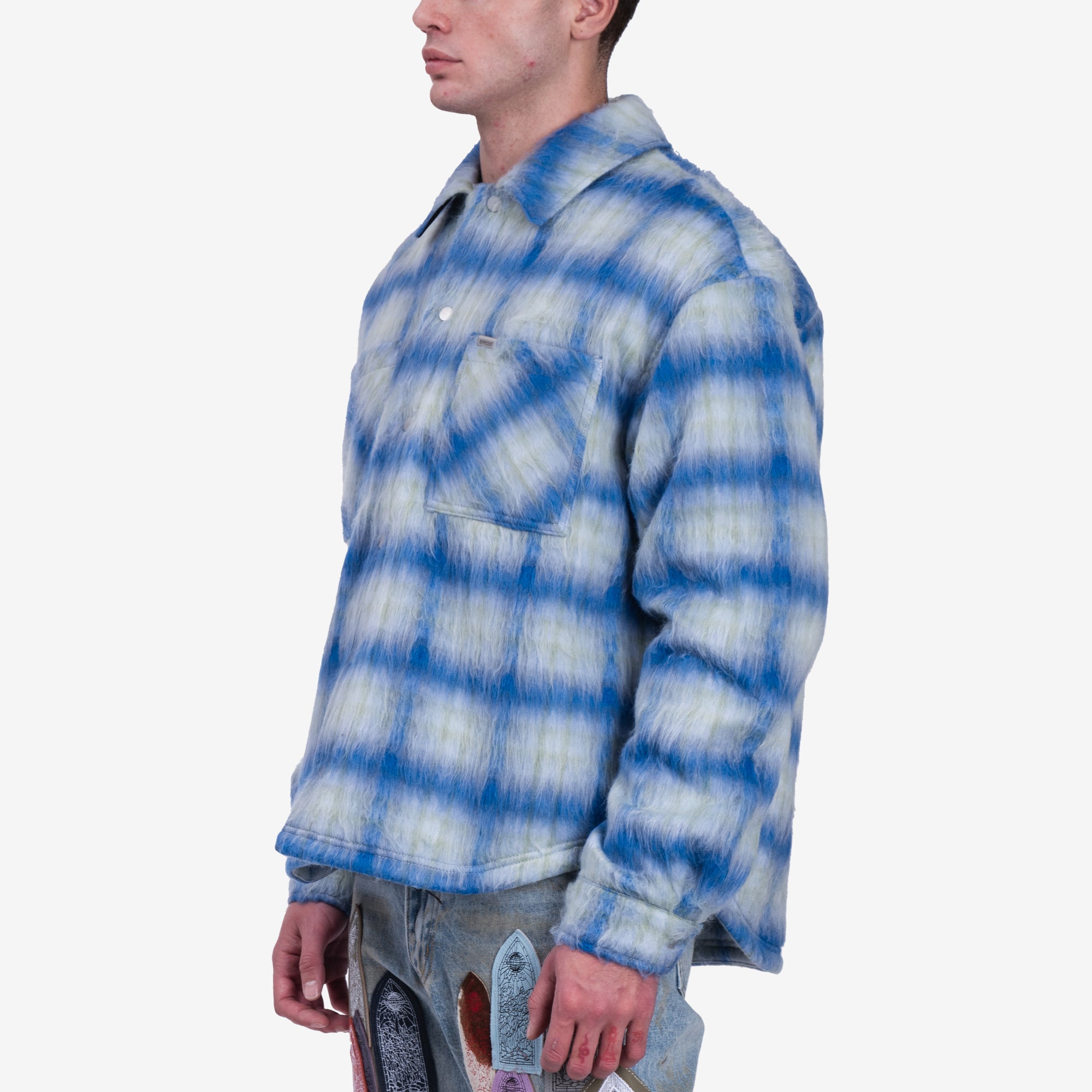 Represent Textured Overshirt Electric Blue - 3