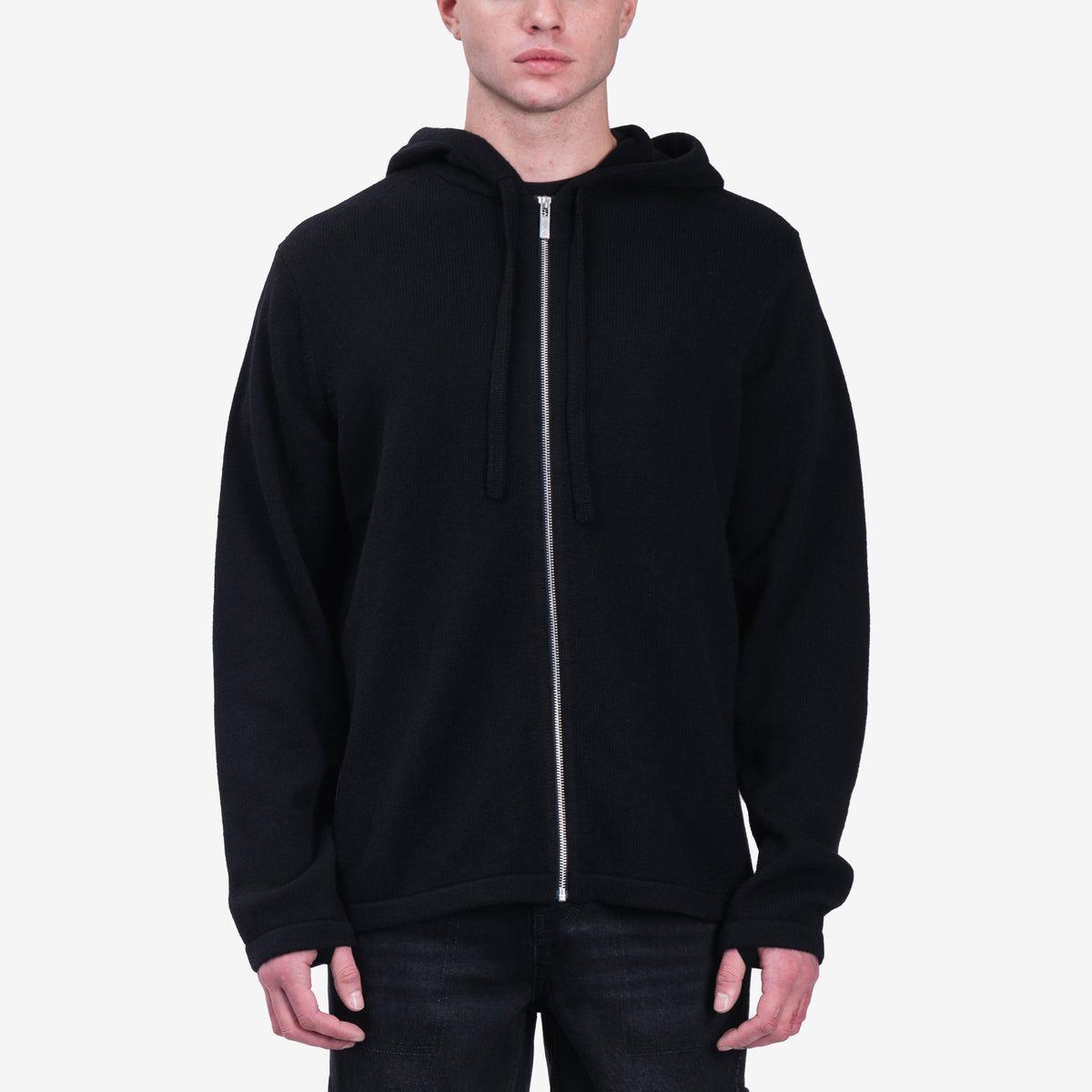 Mens Helmut Lang Mohawk Full Zip Hoody in Black