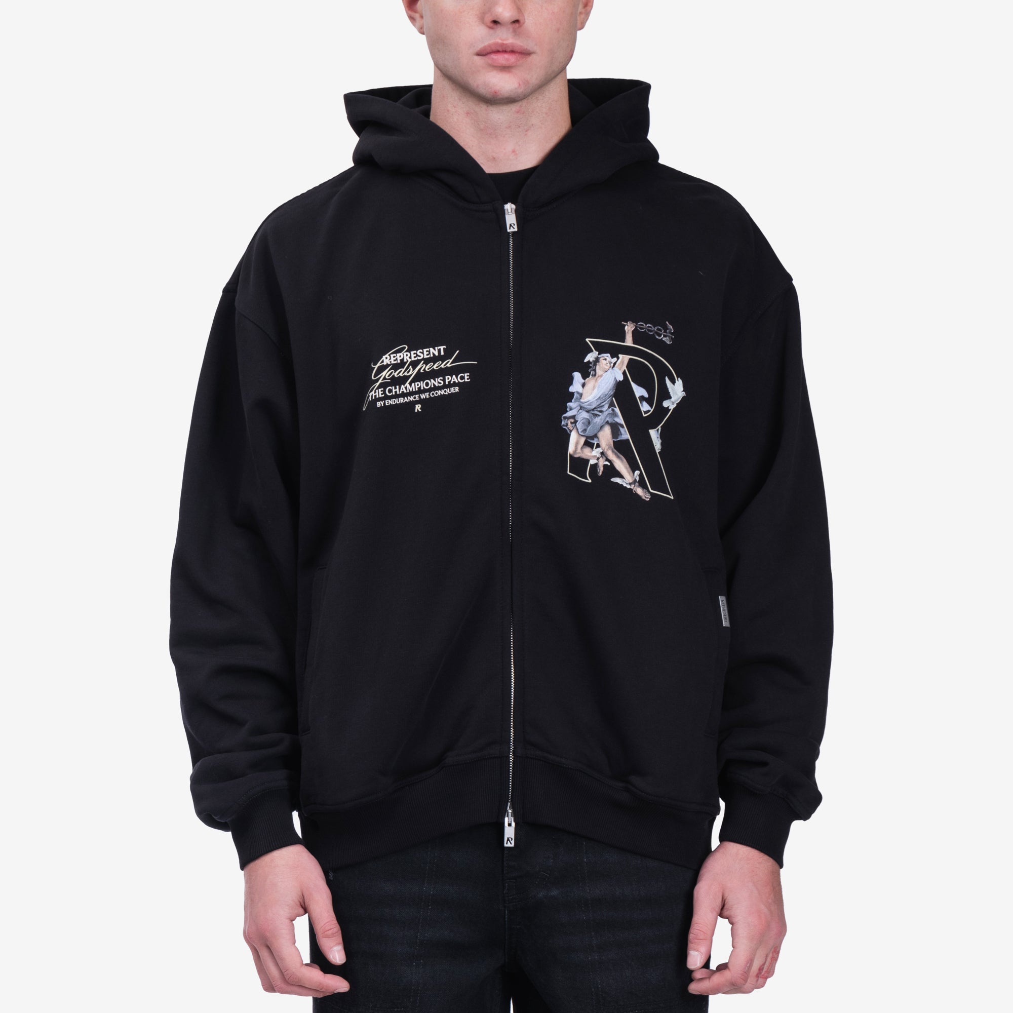 Represent Hermes Zip Hoody Jet Black - 1