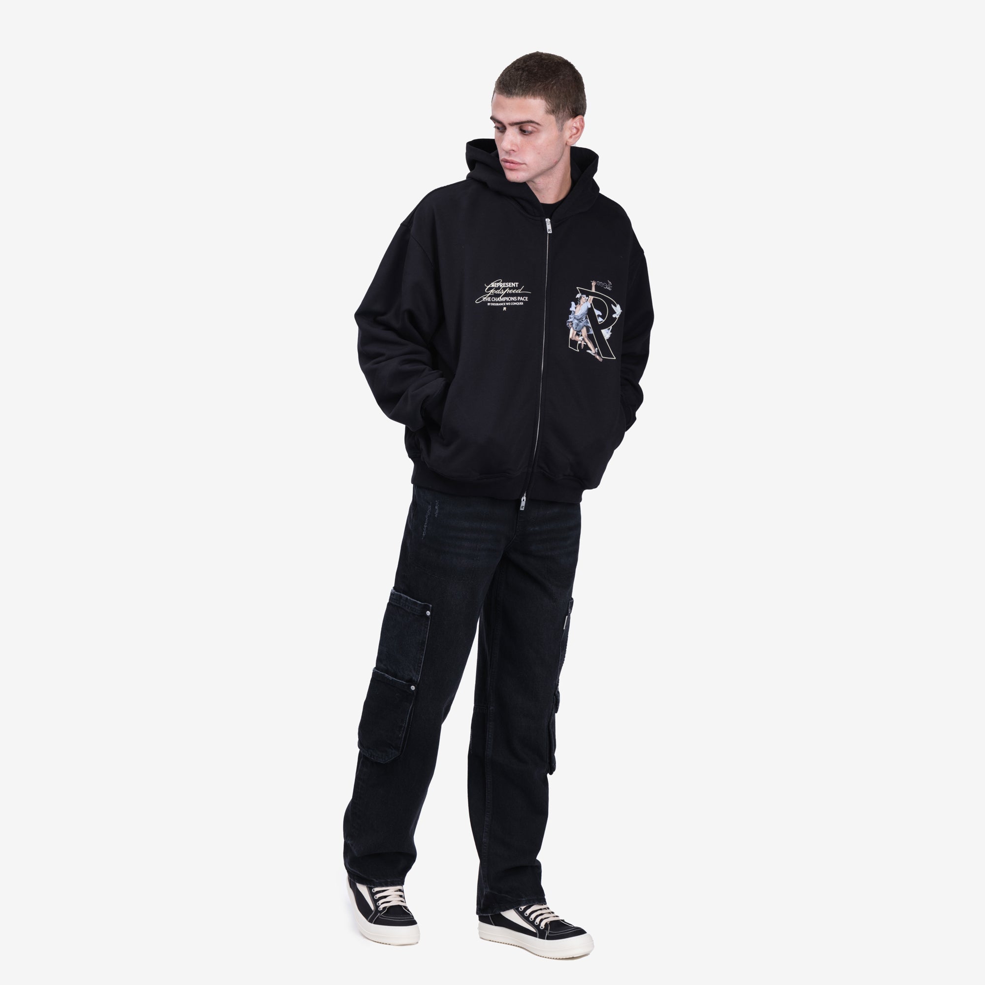 Represent Hermes Zip Hoody Jet Black - 2
