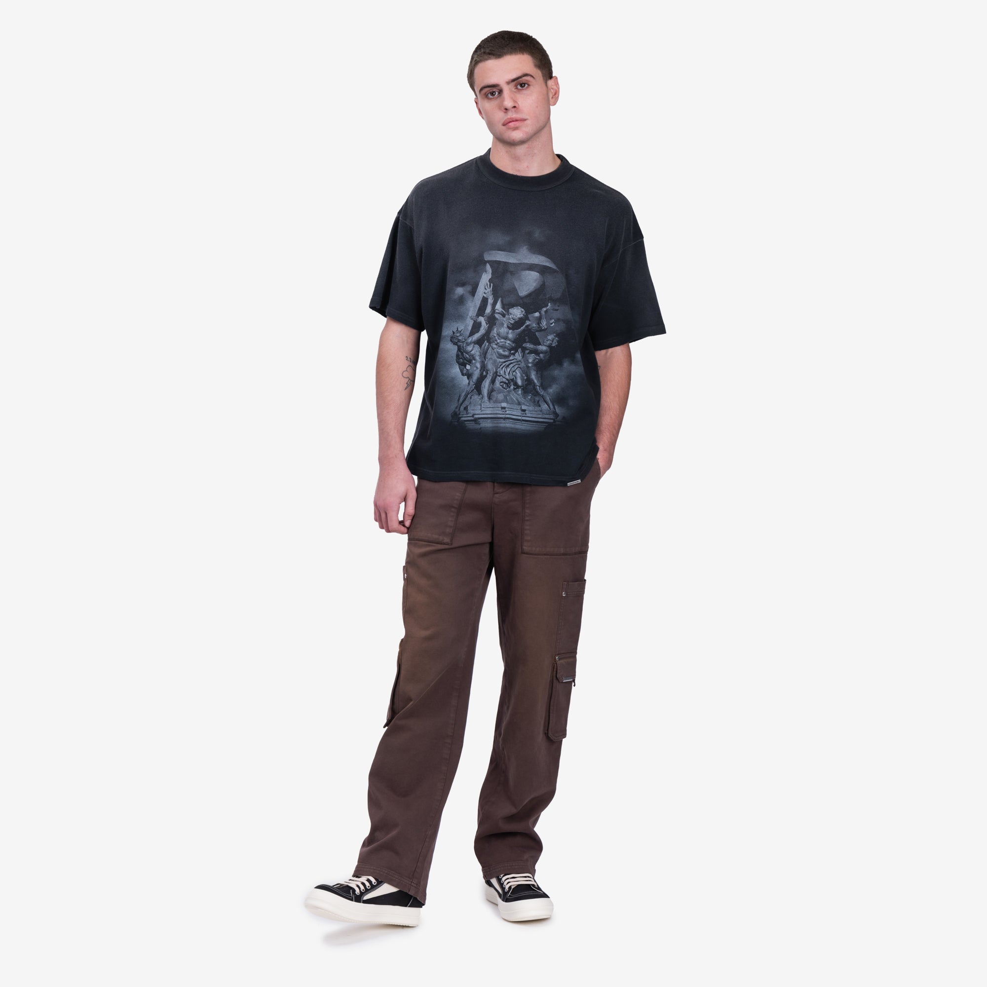 Represent Atlas T-Shirt Stained Black - 2