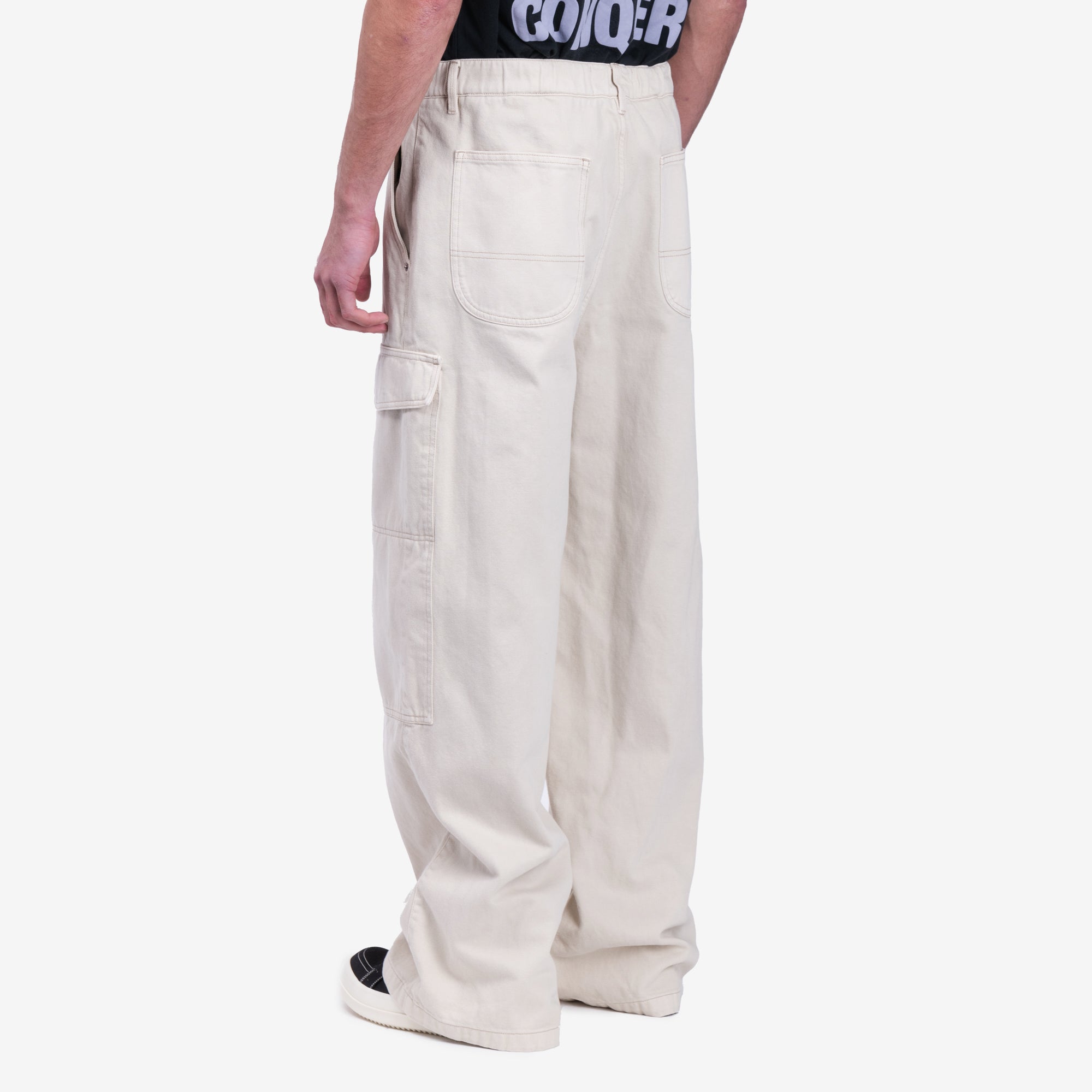 AMI Worker Baggy Jeans Off White - 4