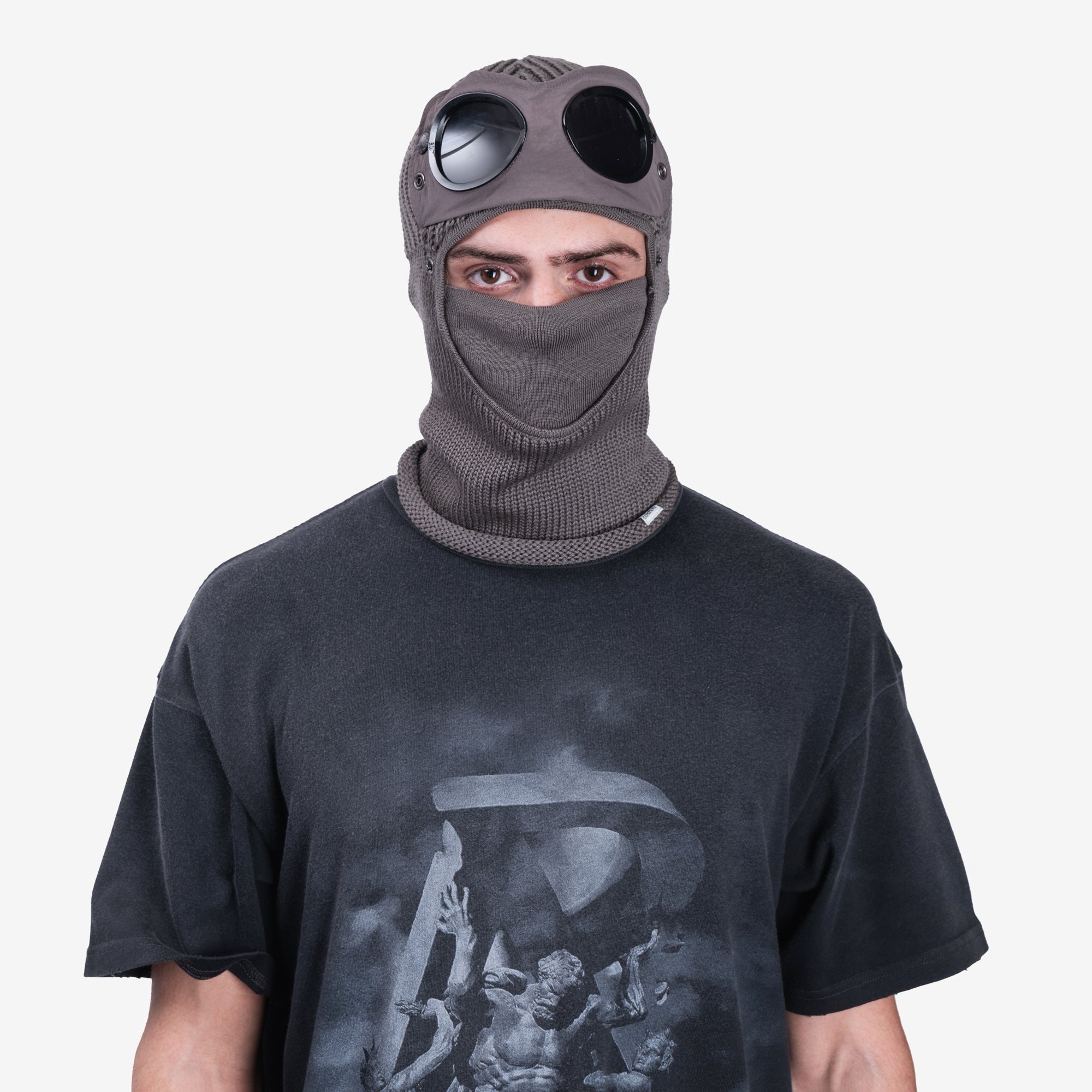 C.P. Company Extra Fine Wool Goggle Balaclava Walnut - 2